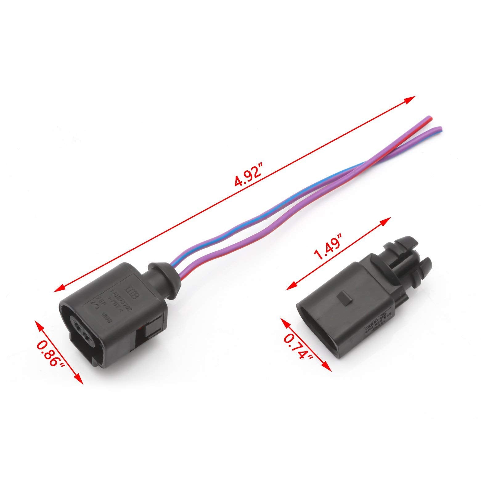 Xotic Tech Ambient Air Temperature Sensor with 2-pin Connector Plug Wiring Harness Pigtail Compatible with Audi Beetle & CC & EO