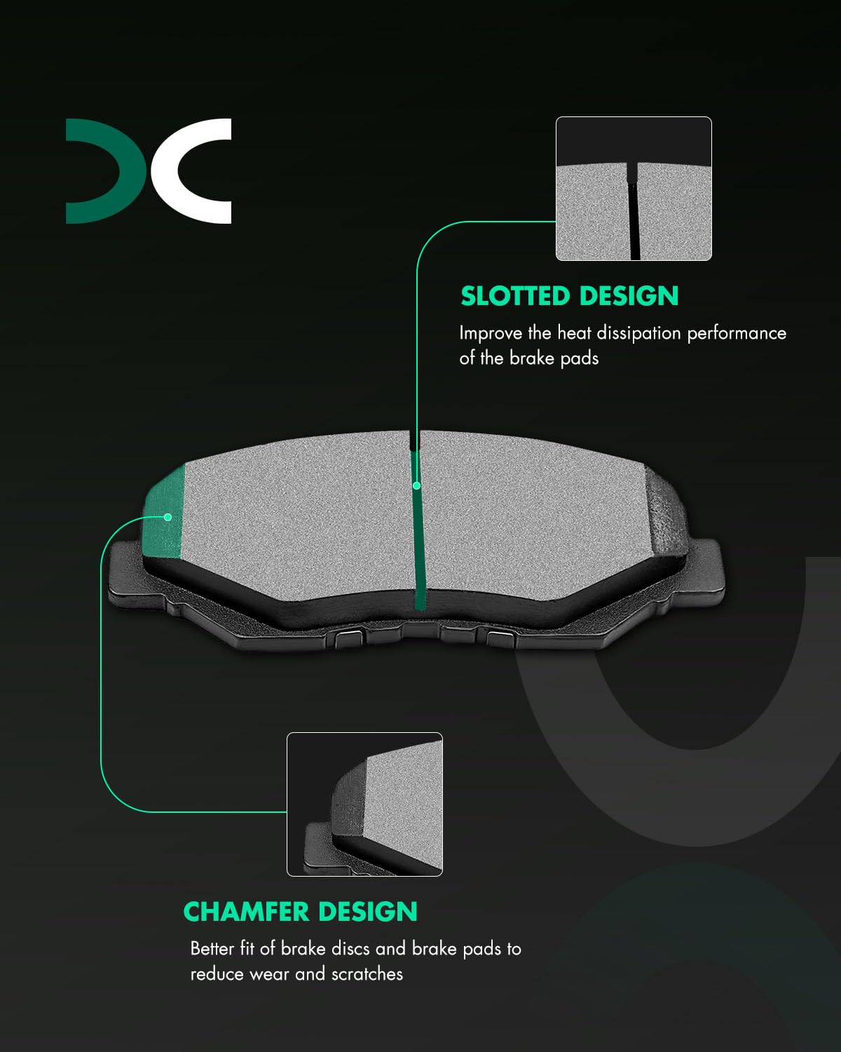 SCITOO D914 D1086 Front Ceramic Rear Semi-Metal Brake Pad Sets Fit For Honda CR-V 2005-2006 2012-2016