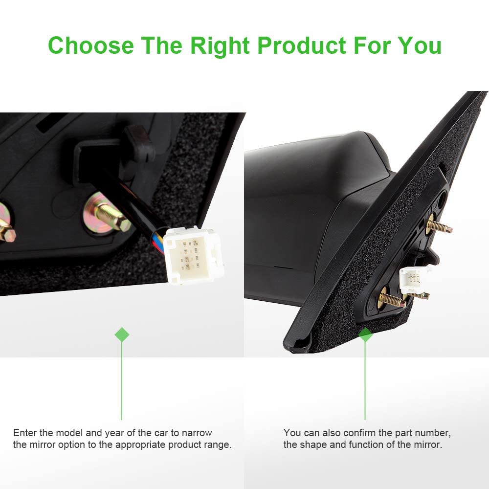 Scitoo Passenger Side Mirror Compatible With 2007 2008 2009 2010 2011 For Nissan Altima With Power Controlling Non-Folding Right