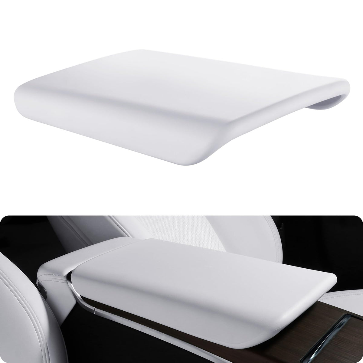 Basenor Upgraded Tesla Model S Model X Center Console Cover Non-Slip Tpe Armrest Cover [No Logo] Protector Armrest 2021-2025 Tes