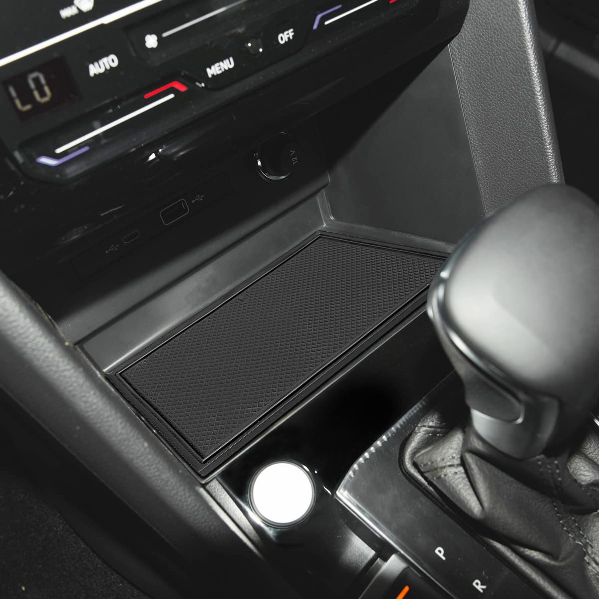 Auovo Anti Dust Cup Holder Insert Liners For Volkswagen Vw Taos Accessories 2024 2023 2022 Custom Fit Interior Mats 5Pcs (Black)