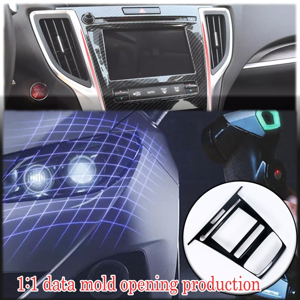 MUXEE 1pcs Center Console Navigation Panel Frame for Acura TLX 2015-2020 - Sport ABS Interior Accessories -Carbon Fiber