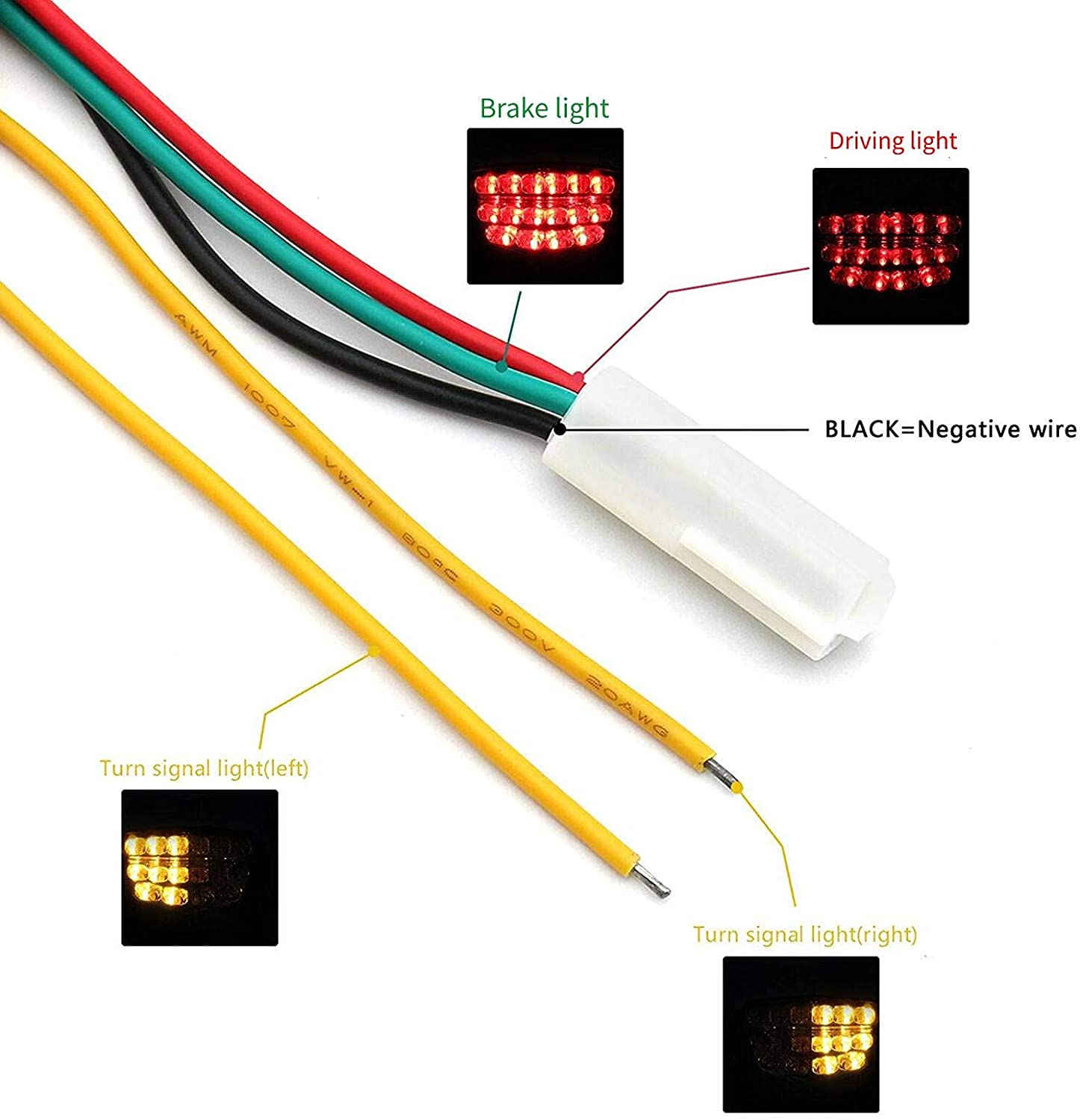 Mzs Motorcycle Tail Light Turn Signal Led Integrated Blinker Compatible With Ex 250 Ex250 2008 2009 2010 2011 2012 Smoke