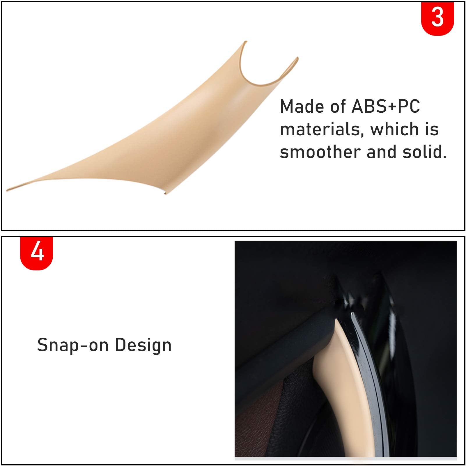 Jaronx 2PCS Door Handle Covers for BMW 3 Series F30/F31/F80 Sedan/Touring, Left Rear Passenger +Right Rear Passenger Door Pull H