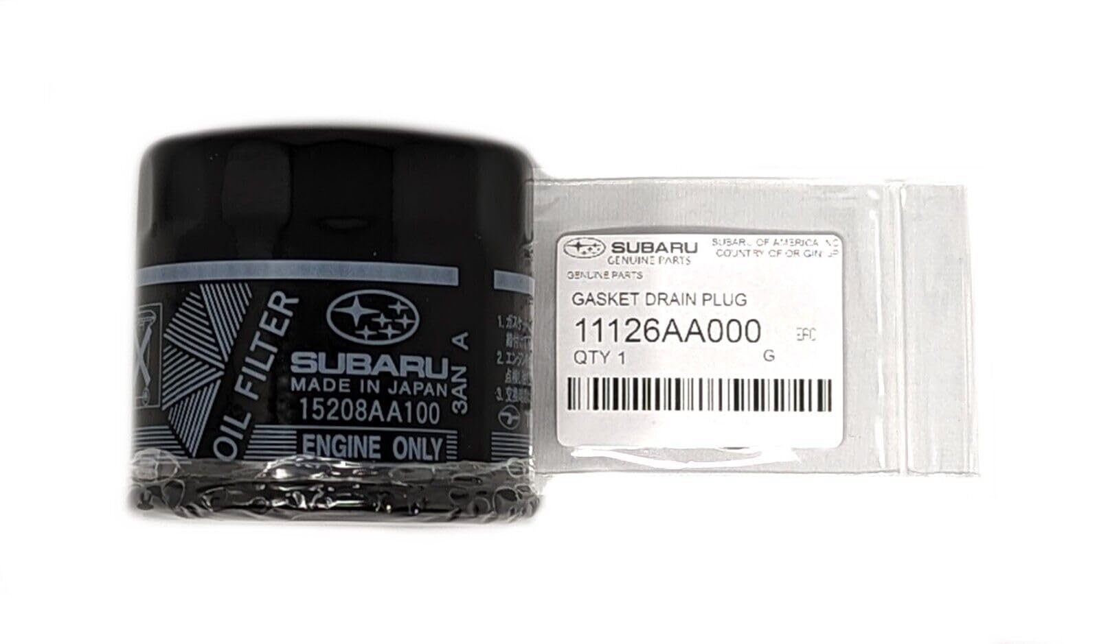 Subaru Engine Oil Filter & Crush Gasket KIT 15208AA100 & 11126AA000 Genuine Legacy Outback Impreza Wrx STi Forester Baja (1 Pack