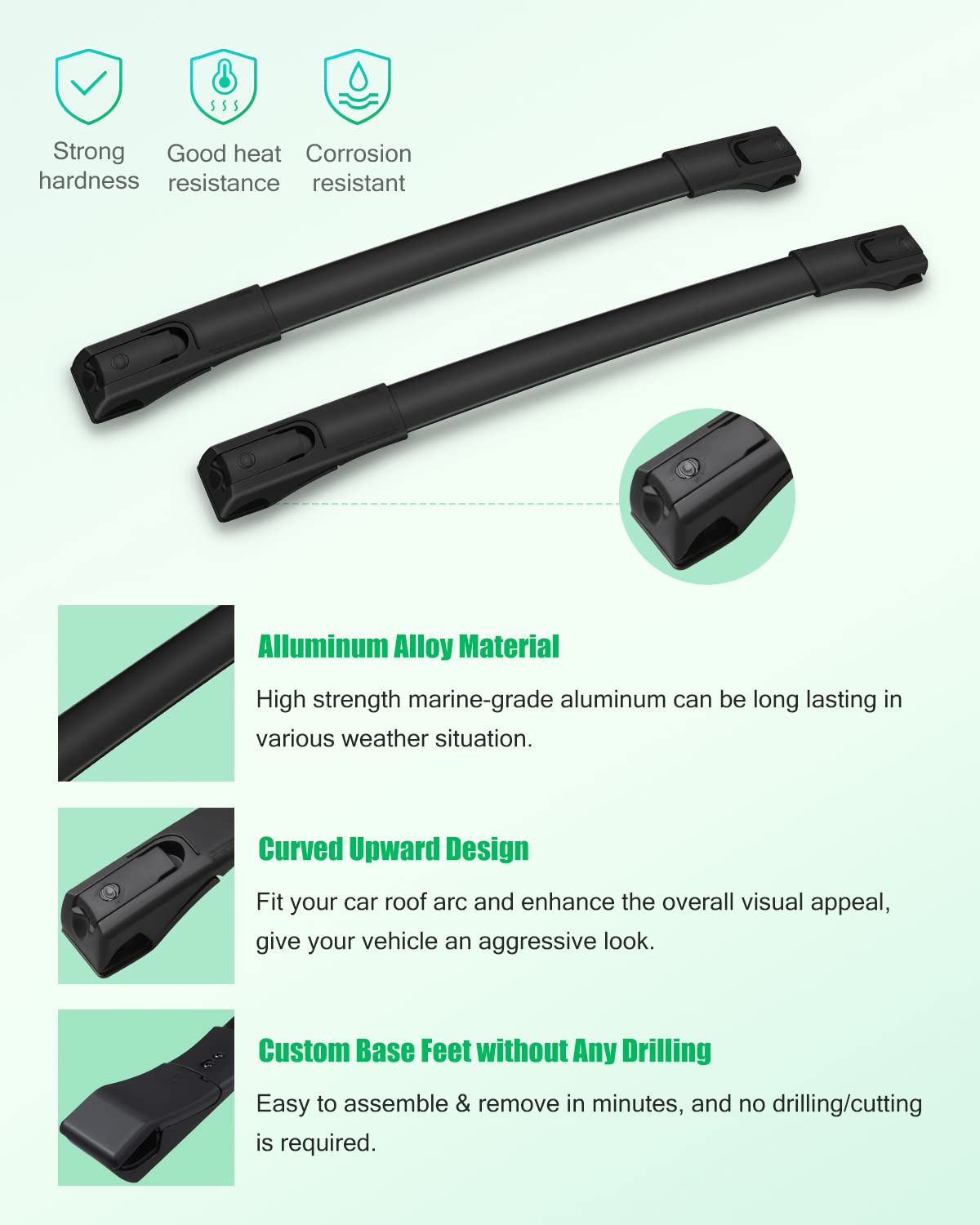 Scitoo Fit For 2013 2014 2015 2016 2017 2018 For Toyota Rav4 Sport Utility Aluminum Alloy Roof Top Cross Bar Set Roof Rack Rail