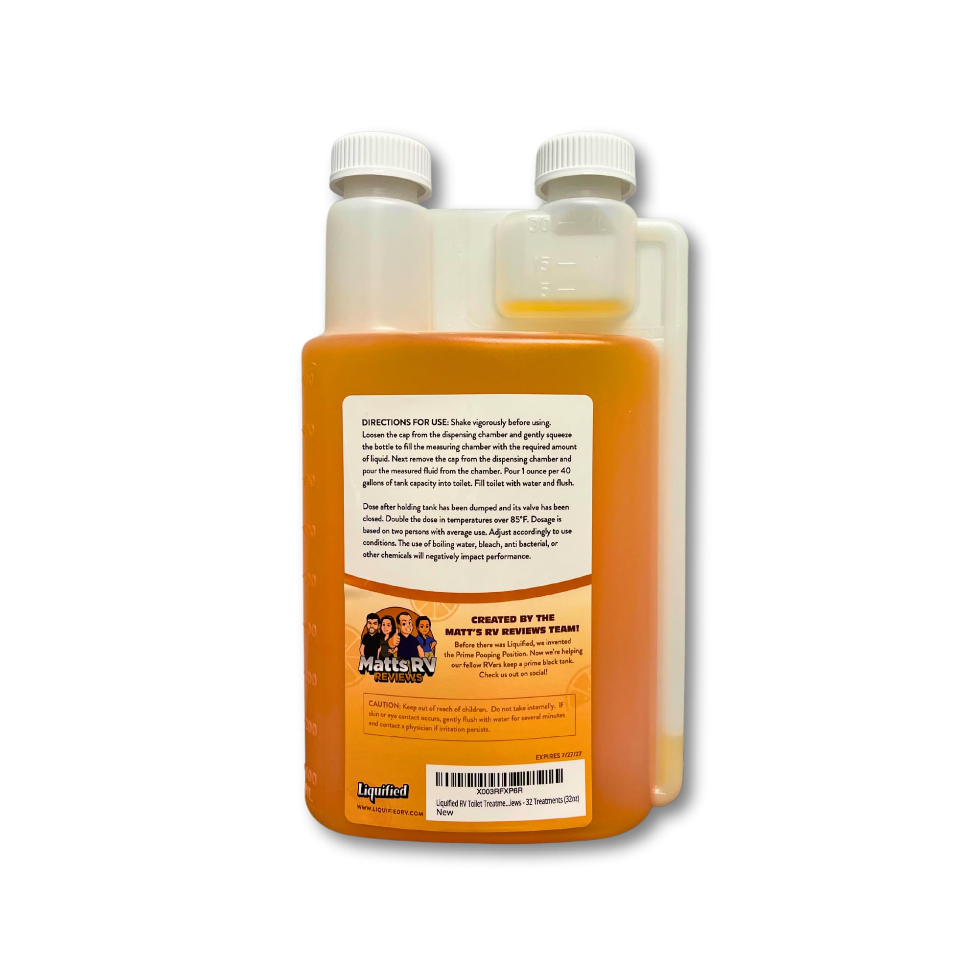 Liquified Rv Toilet Treatment - Black Holding Tank Digester - Odor Eliminator - Orange Scent - Matts Rv Reviews - 32 Treatments