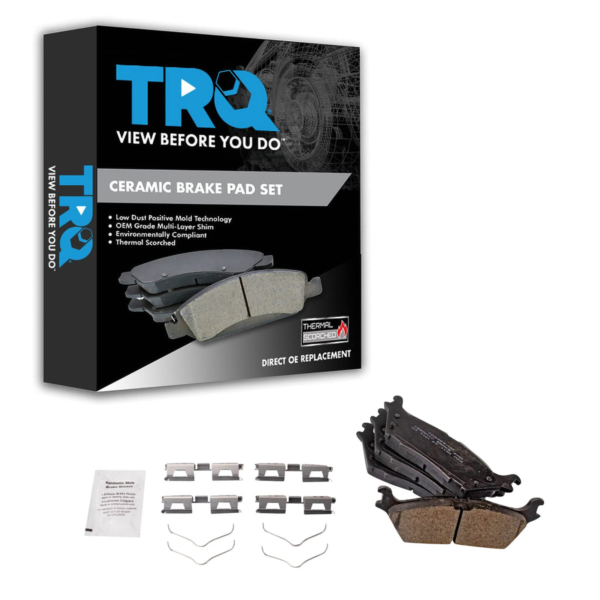 TRQ Rear Brake Pads Ceramic Compatible with 2021-2022 Ford F-150