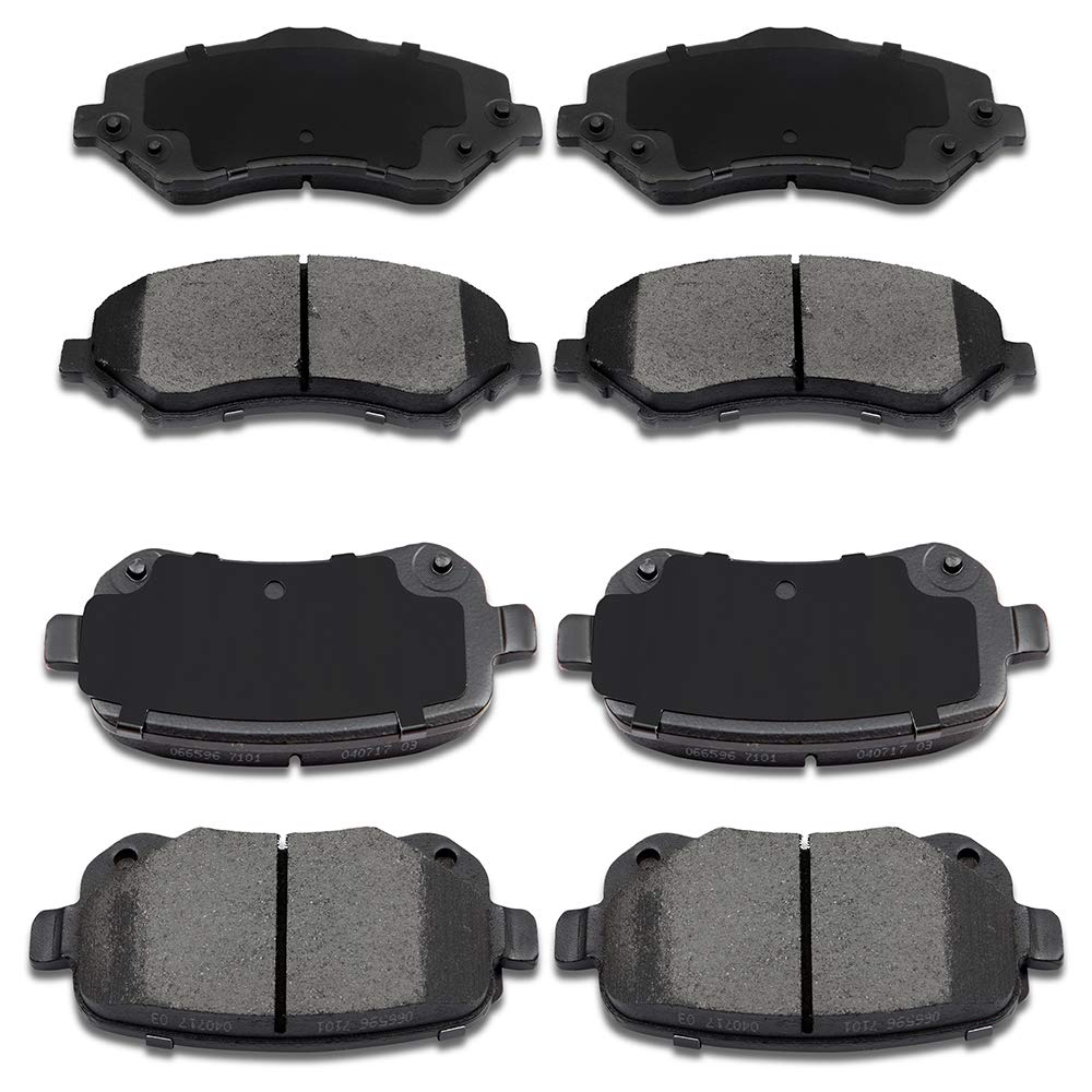Cciyu D1273 D1326 Front Rear Ceramic Brake Pads Kits 8Pcs Fit For 08-12 For Chrysler Town & Country,08-12 For Dodge Grand Carava