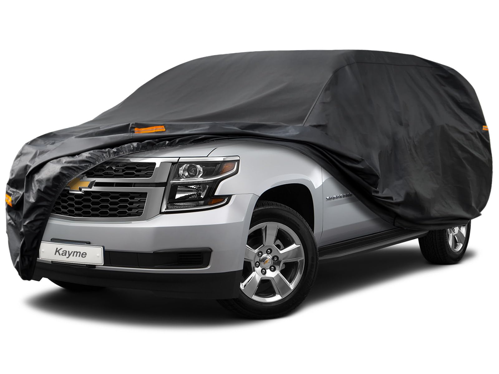 Kayme 7 Layers Suv Car Cover Waterproof All Weather, Outdoor Large Suv Cover Rain Uv Protection, Universal Fit For Chevrolet Che
