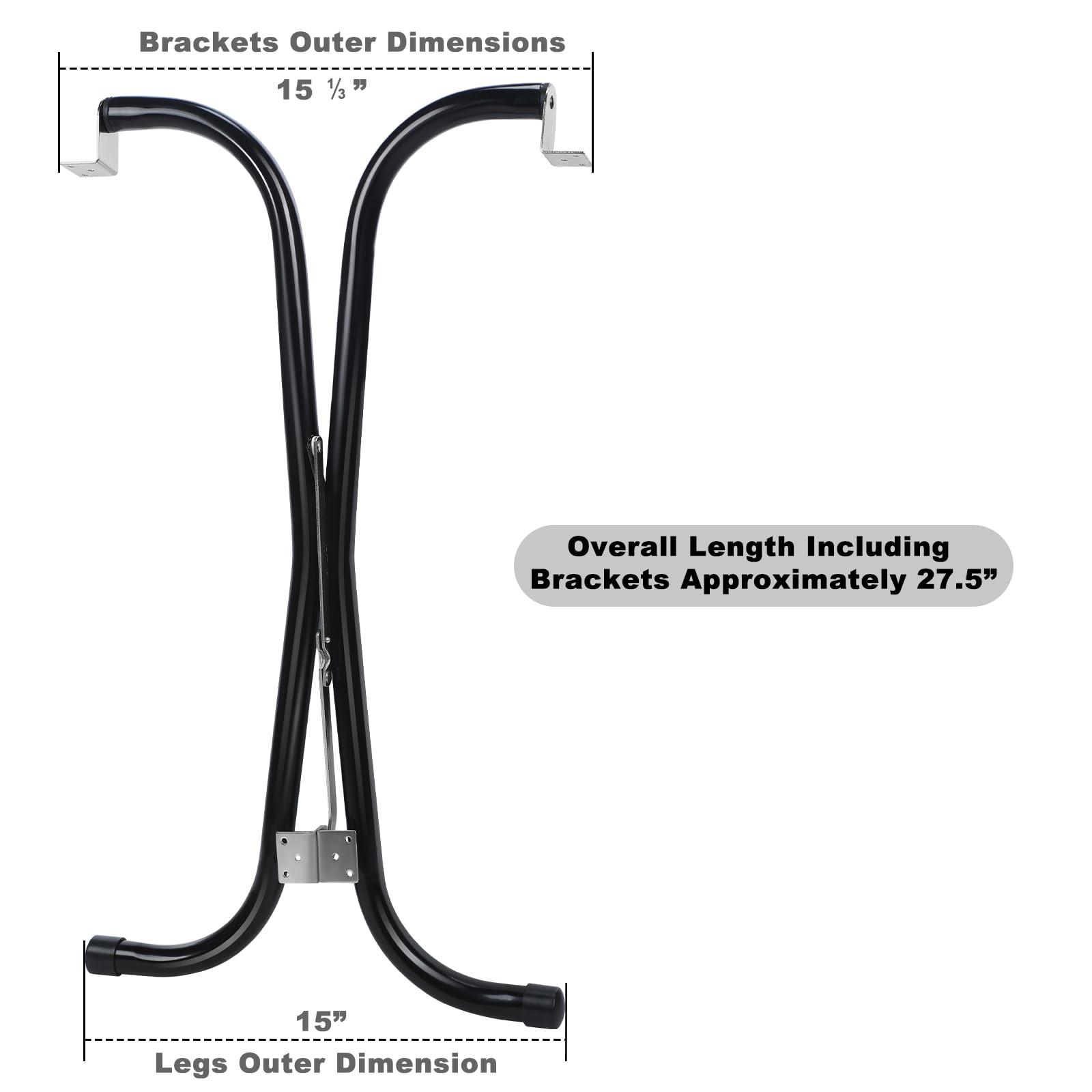 RattanView 2 Pcs Rv Folding Table Leg 27.5 Black Foldable Table Legs for RV's and Cargo Trailers