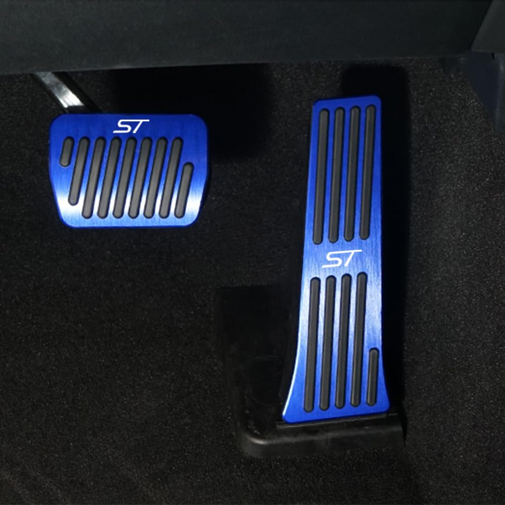 Hecotrax Aluminum Performance Pedals Set for Ford Explorer 2020-2026, Non-Slip Brake & Accelerator Covers, Blue