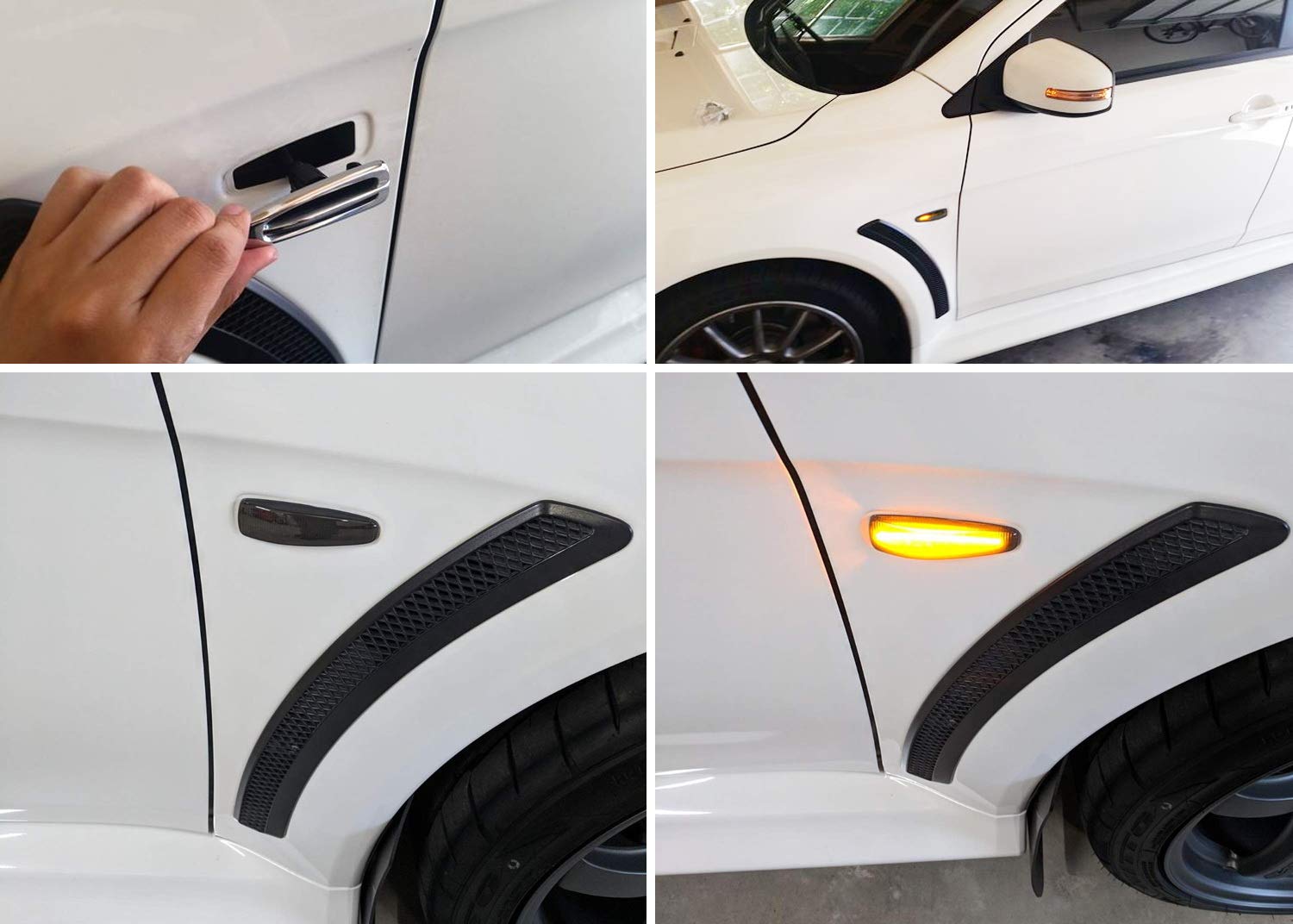 Ijdmtoy Smoked Sequential Blink Amber Led Side Marker Light Assembly Compatible With Mitsubishi Lancer Evo X Mirage Outlander Sp