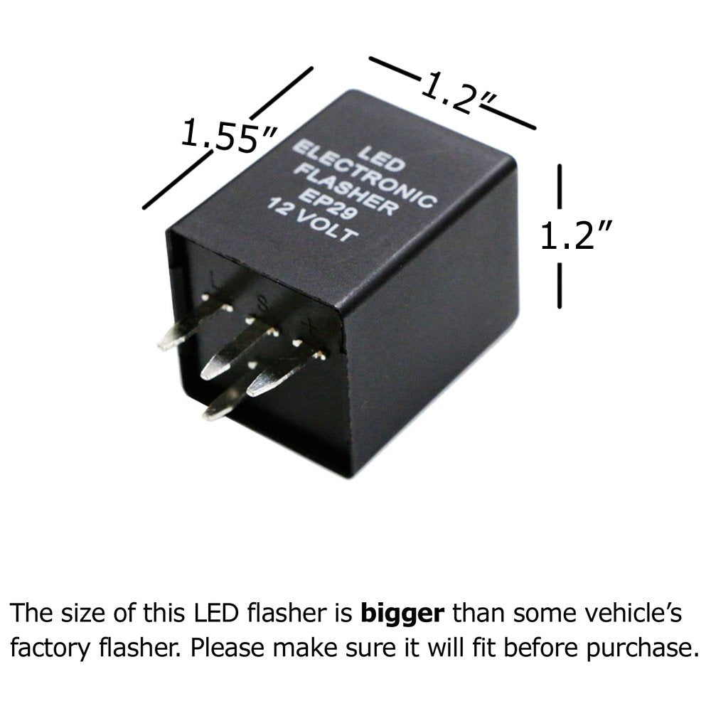 Ijdmtoy Fit 1996 1997 1998 1999 2000 2001 2002 (1) 4-Pin Ep29 Ep29N Electronic Led Flasher Relay Fix For Led Turn Signal Bulbs Hyper Flash Fix