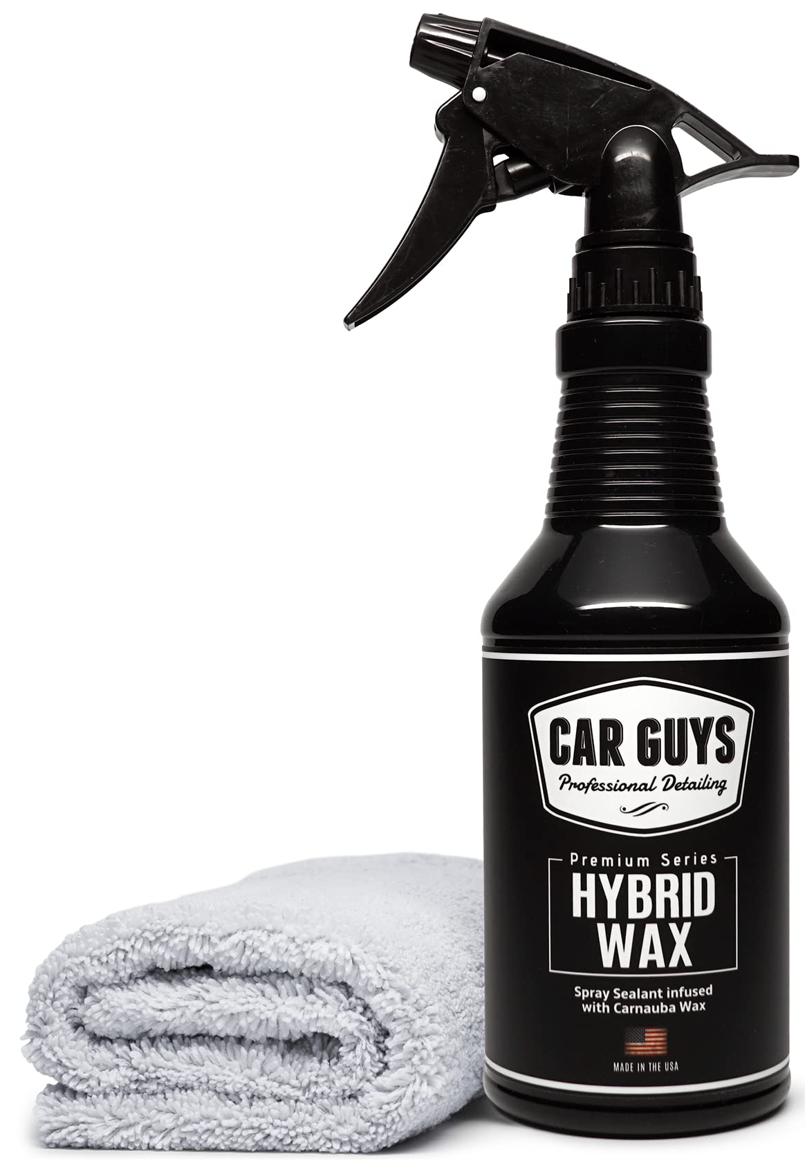 Car Guys Hybrid Spray Wax | Advanced Car Wax | Long Lasting And Easy To Use | Safe On All Surfaces | 18 Oz Kit With Towel