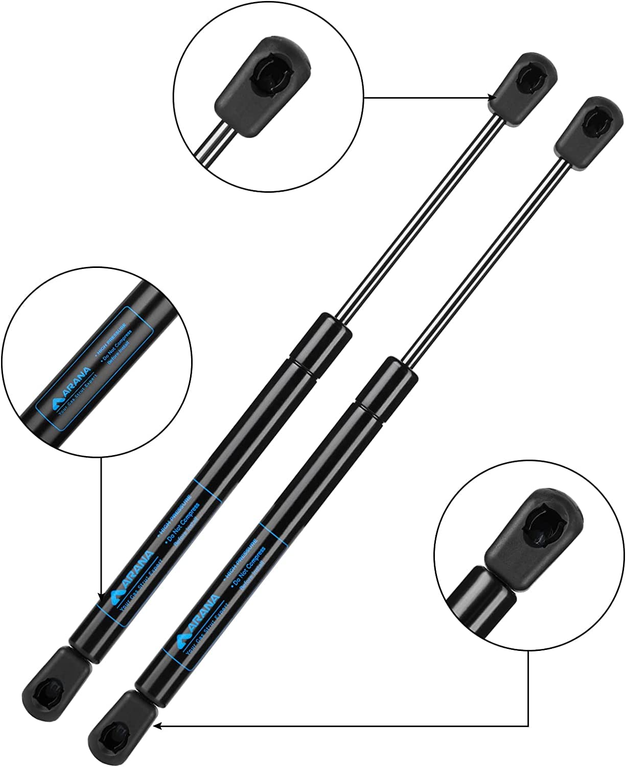 Arana Gas Struts 14 Inch 30Lbs Gas Springs Shocks C1623609 14 '' 134N Lift Support For Toolbox Lid Toy Box Storage Box Leer Camp