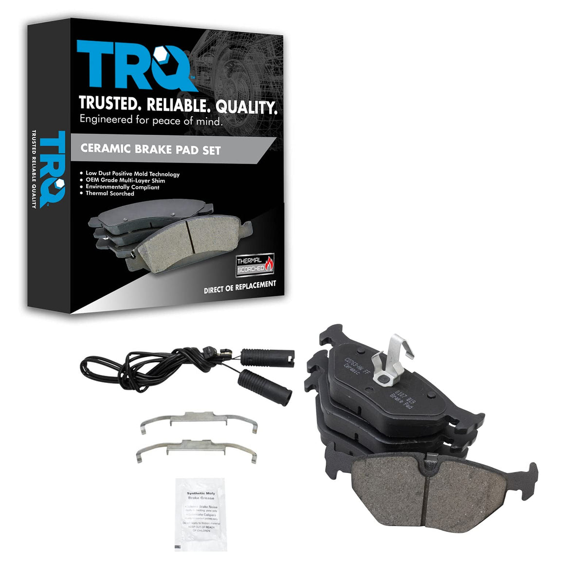 TRQ Rear Brake Pads Ceramic Compatible with 1995-1999 BMW 318ti 2000 323Ci 1998-2000 323i 2001-2006 325Ci 2001-2005 325i 325xi 3