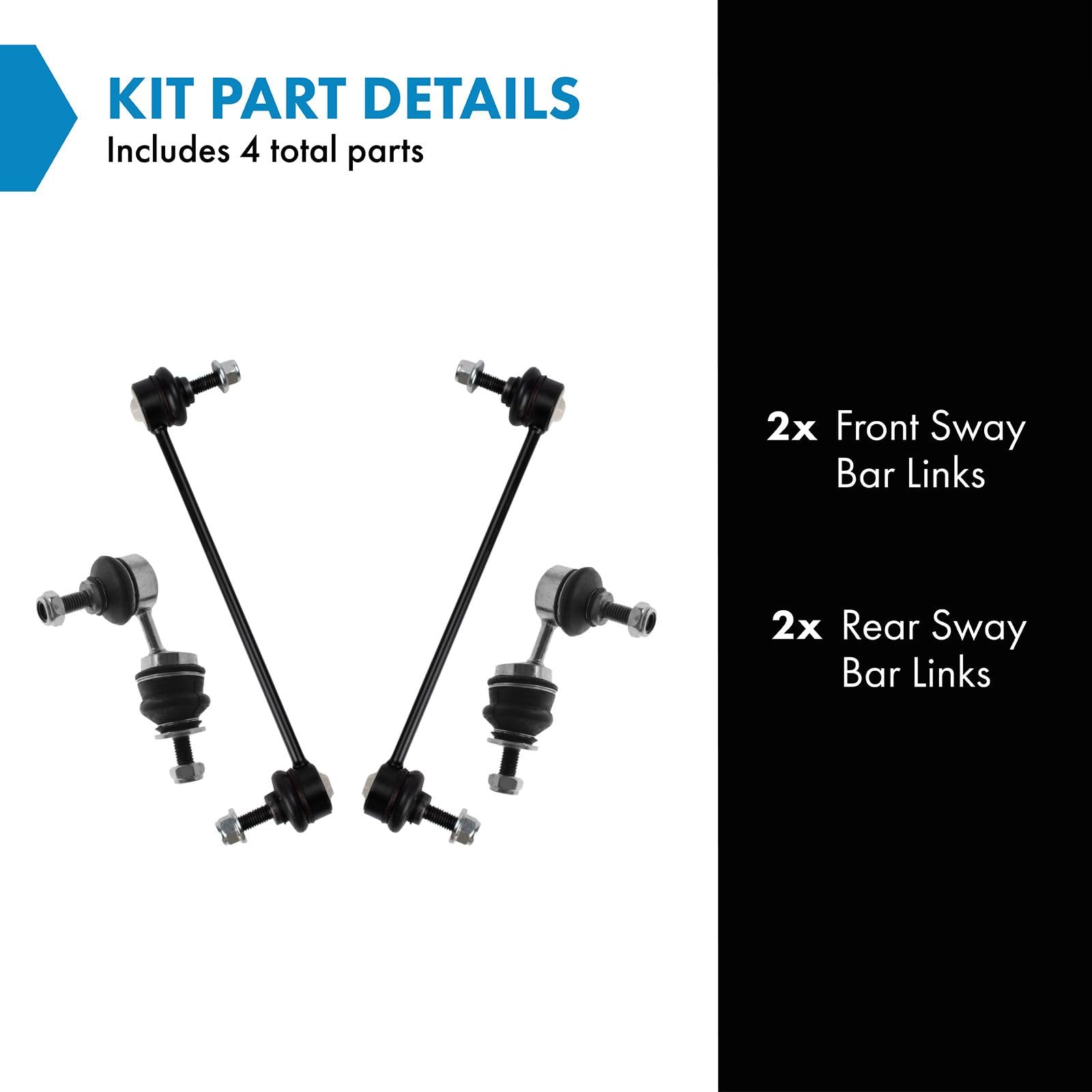 Trq Sway Bar Stabilizer Link Set Front & Rear Compatible With 02-08 X-Type