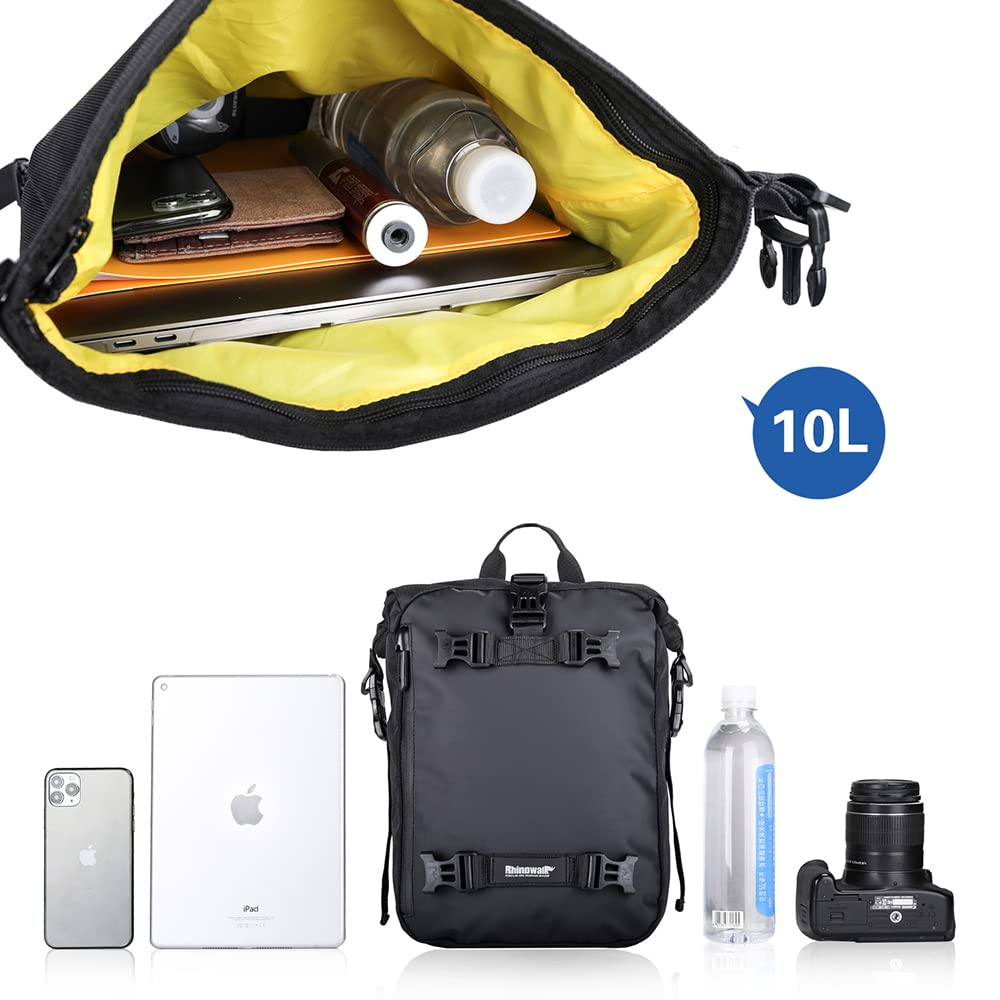 Rhinowalk Motorcycle Tail Bag 10L Waterproof Motor Pannier Bag Motor Travel Luggage Motorbike Rear Rack Trunk Storage Bag Profes