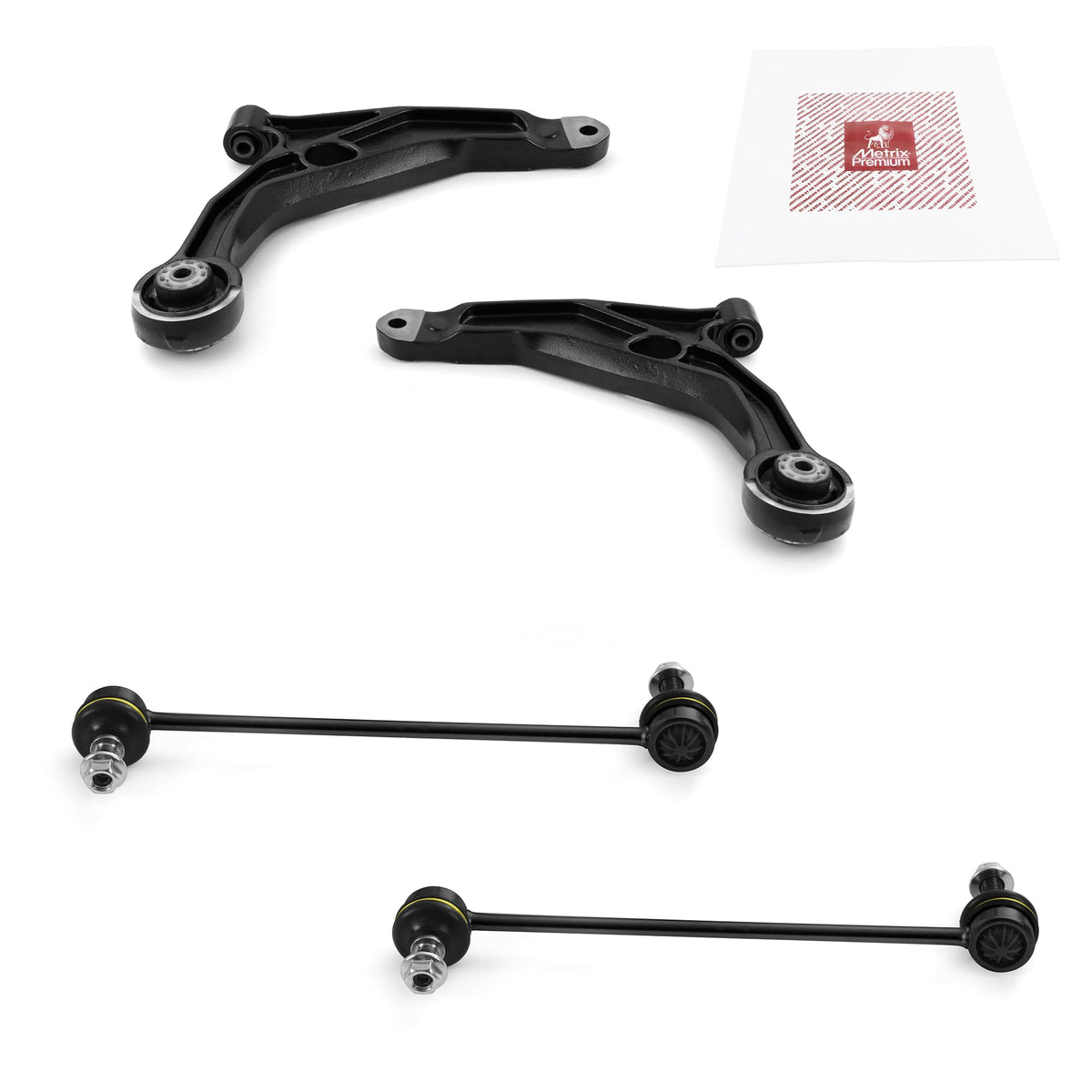 Metrix Premium Chassis Parts - 4 Pc Front L/R Lower Control Arm & Front L/R Stabilizer Bar Link Kit Fits 07-10 Chrysler Sebring,