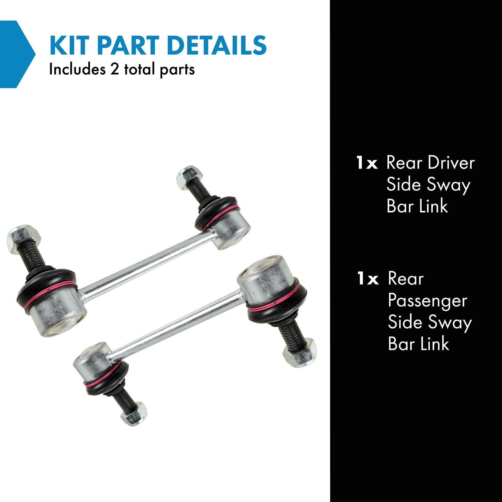 Trq Rear Sway Bar Stabilizer Link Set Compatible With 2001-2009 Volvo S60 1999-2006 S80 2001-2007 V70 2003-2007 Xc70 2003-2014 X