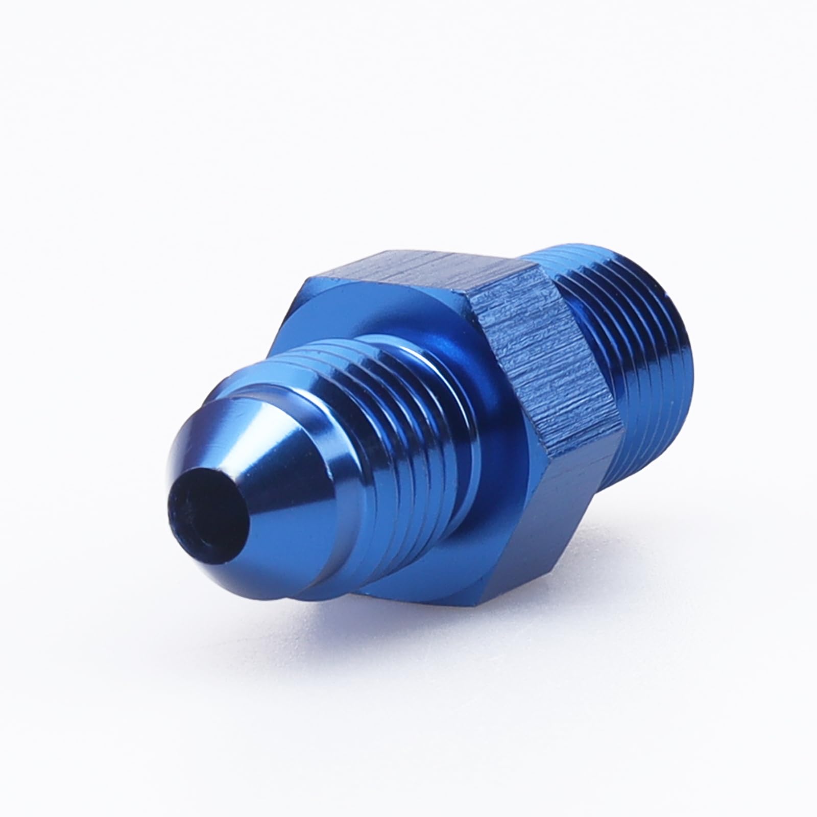 Ac Performance Male 1/8'' Npt To -3 An Flare Adapter Straight Aluminum Blue