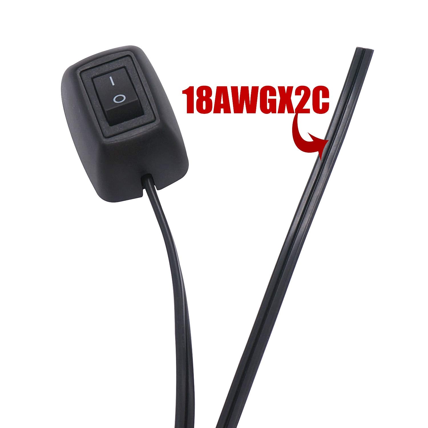 Twtade Paste Type Car Push Button Switch On/Off Dc12V Surface Mount Water Drop Shape Diy Spst Rocker With 23.6'' Cable For Vario