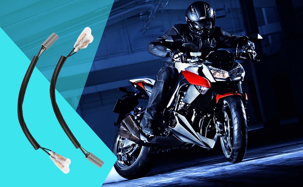 Turn Signal Wire Plug, Yctze 7.5in Turn Signal Wiring Adapter Plug Motorcycle Parts Fit for Yamaha YZF-R6 YZF-R1 FZ6 FZ10 Motorc