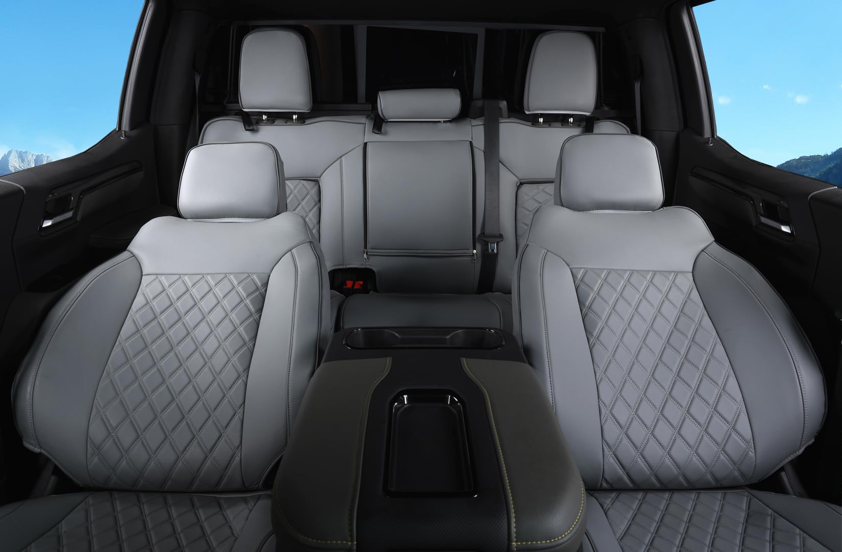 Tandi Custom Fit Silverado Seat Covers Full Set With Faux Leather, Fit For Chevy Silverado 2014-2018 And For Gmc Sierra 1500 And