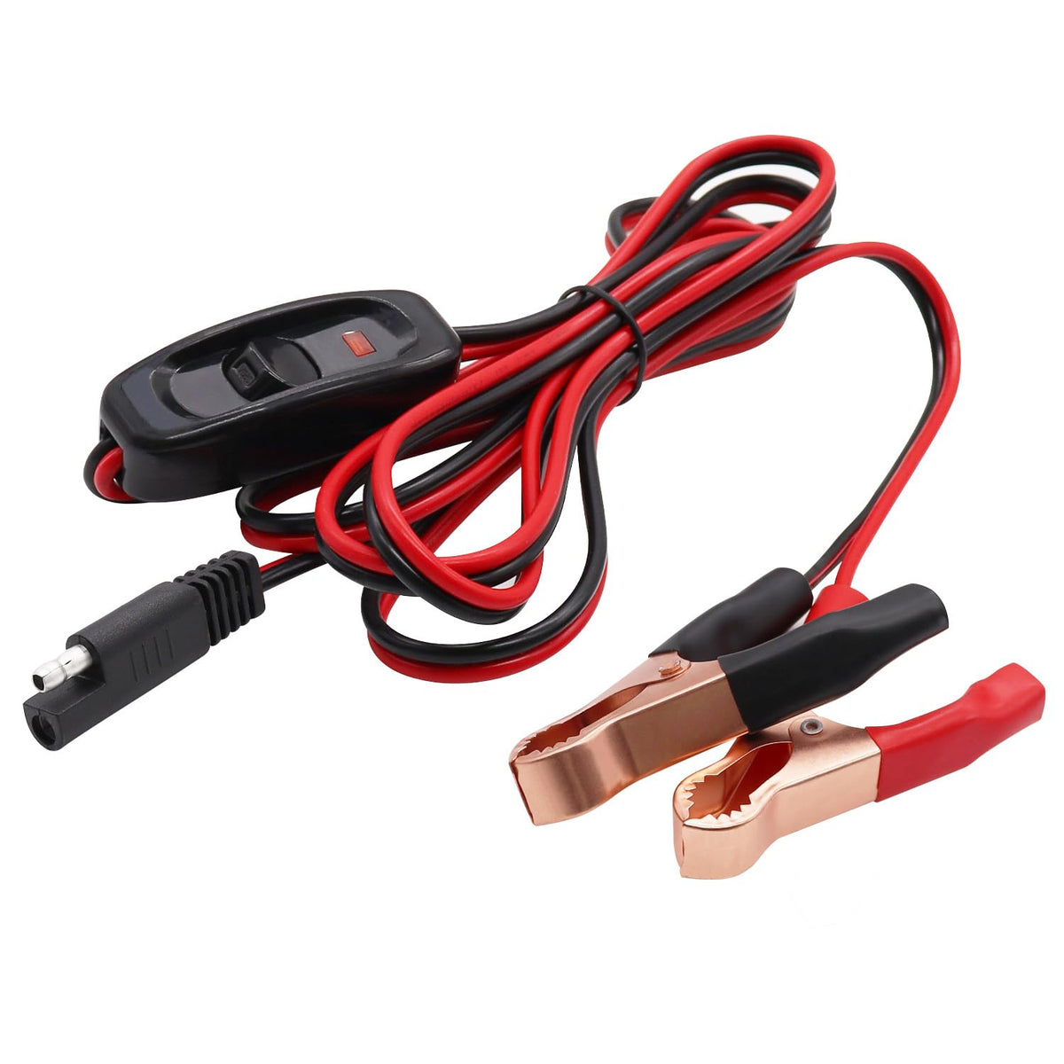 mxuteuk 7.9FT/2.4M 16AWG Wire Harness with Golden Clamps Incluing 12V Switch with Lamp,for Tractors, ATV, UTV, Sprayers and Othe
