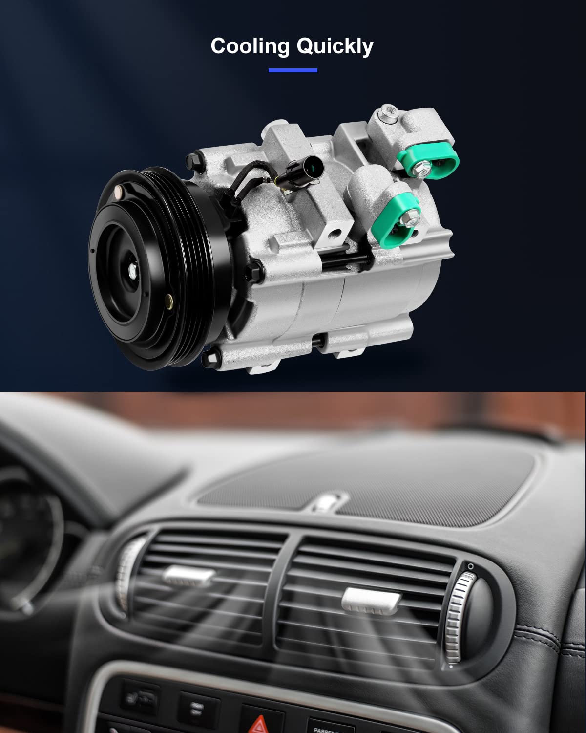 Eccpp Ac Compressor With Clutch 2003-2006 Fit For Kia Sorento 3.5L Air Conditioning Compressor