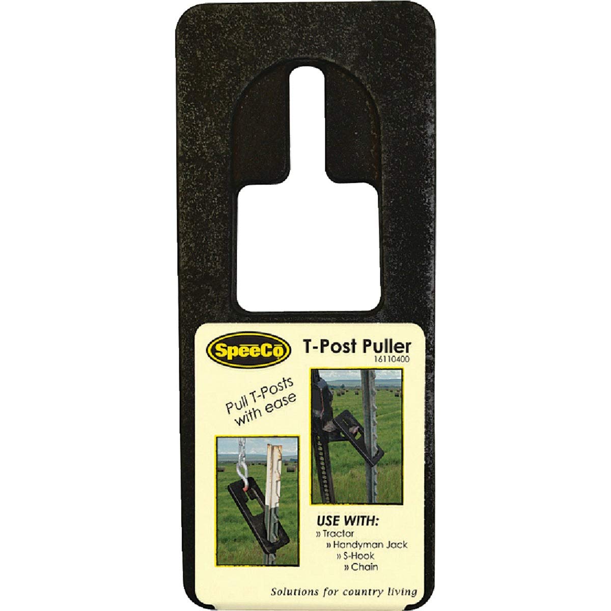 SpeeCo S16110400 Metal T-Post Puller; Allows the T Post To Be Removed From the Ground with a Tractor Bucket, Chain, Handyman Jac