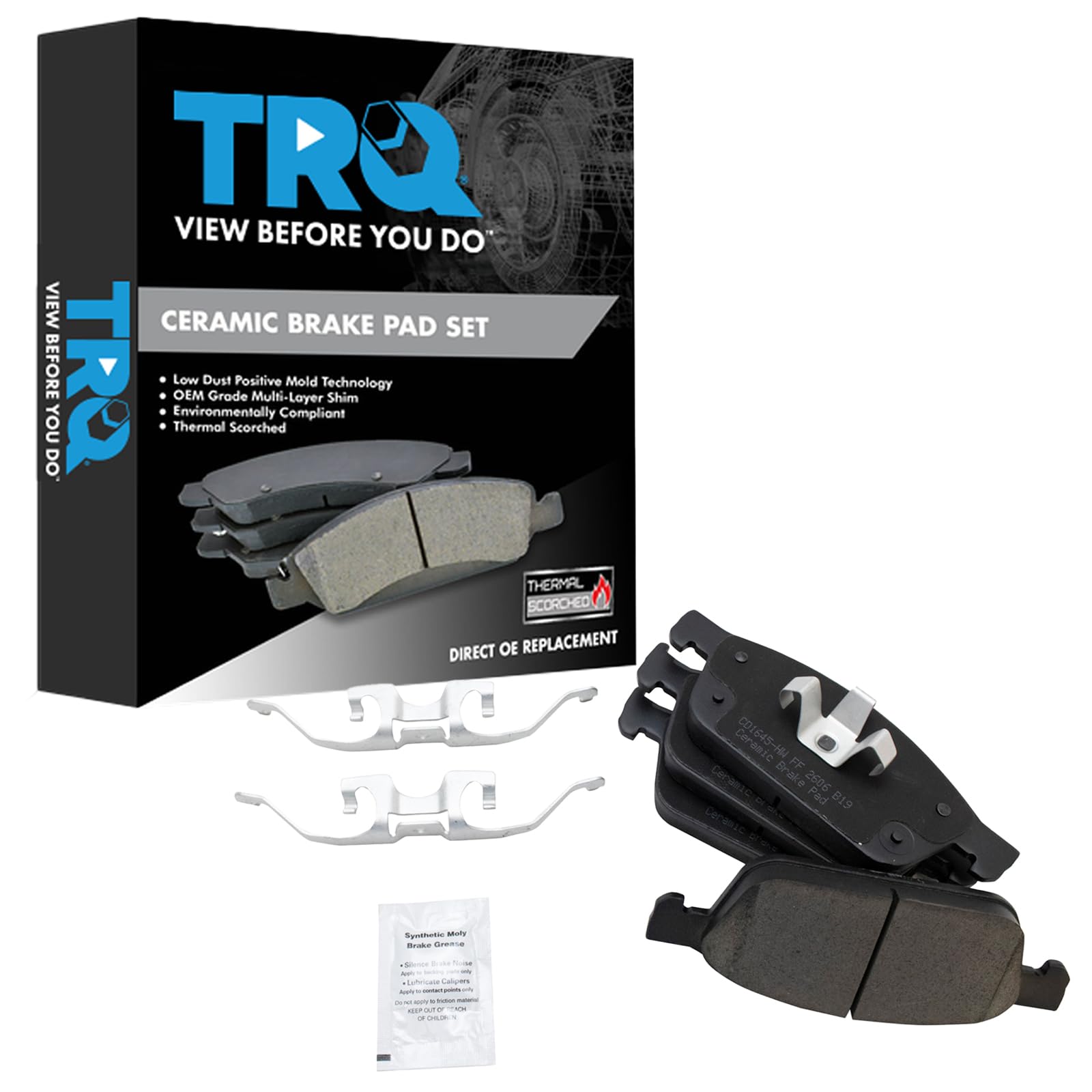 TRQ Front Brake Pads Ceramic Compatible with 2013-2018 Ford Escape 2014-2022 Transit Connect 2017-2018 Lincoln MKC