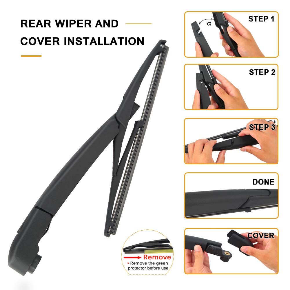 Rear Windshield Wiper Arm Blade for Jeep Renegade 2015-2019 -High Performance Original Equipment Replacement OE:68256590AA