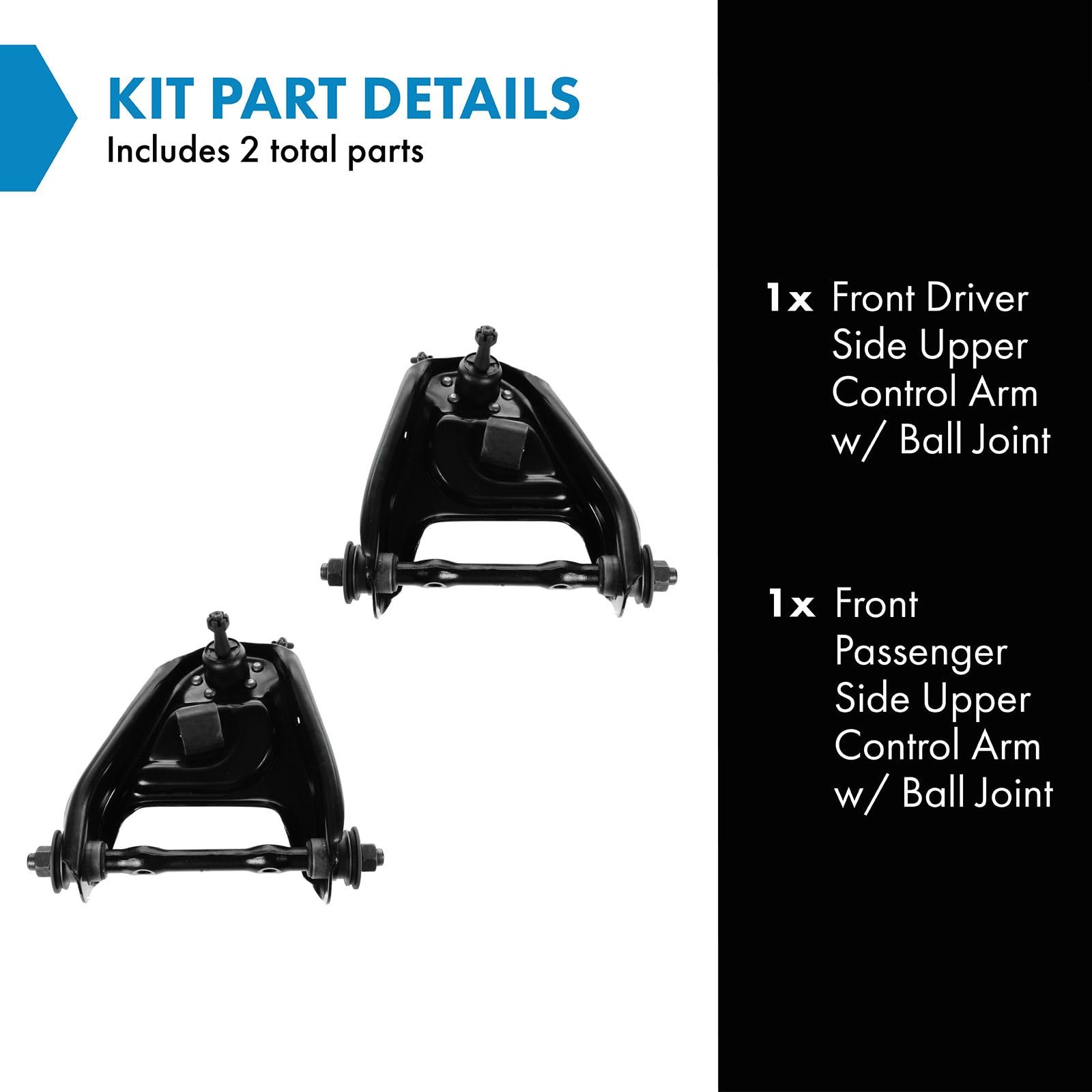 Trq Front Upper Control Arm With Ball Joint Set Compatible With 73-95 Chevrolet Gmc