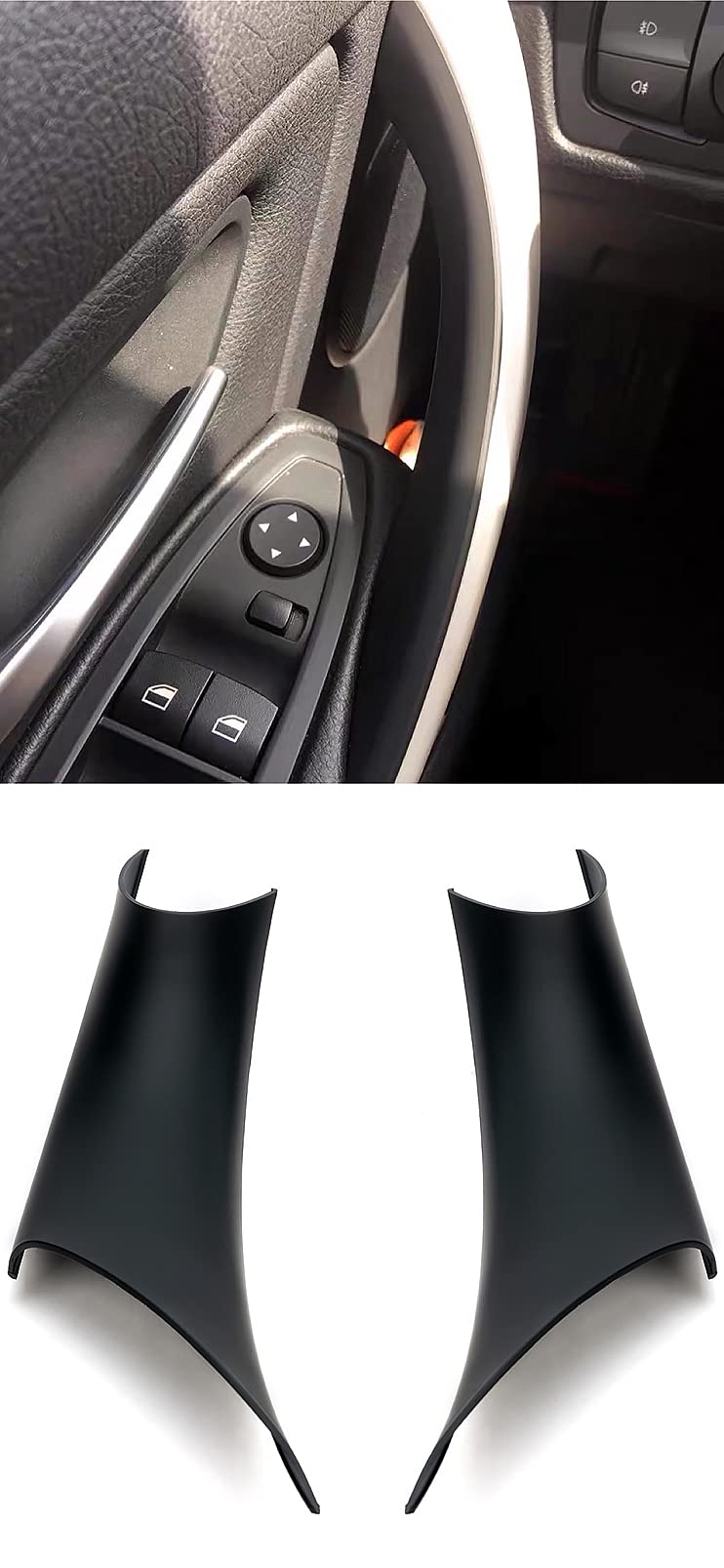 Geataat Gelunxin Door Pull Handle Cover For Bmw 320,328,330,335,M3 2012-2018 & Bmw 428, 435,M4 2014-2017 (Left Front+Right Front, Black)