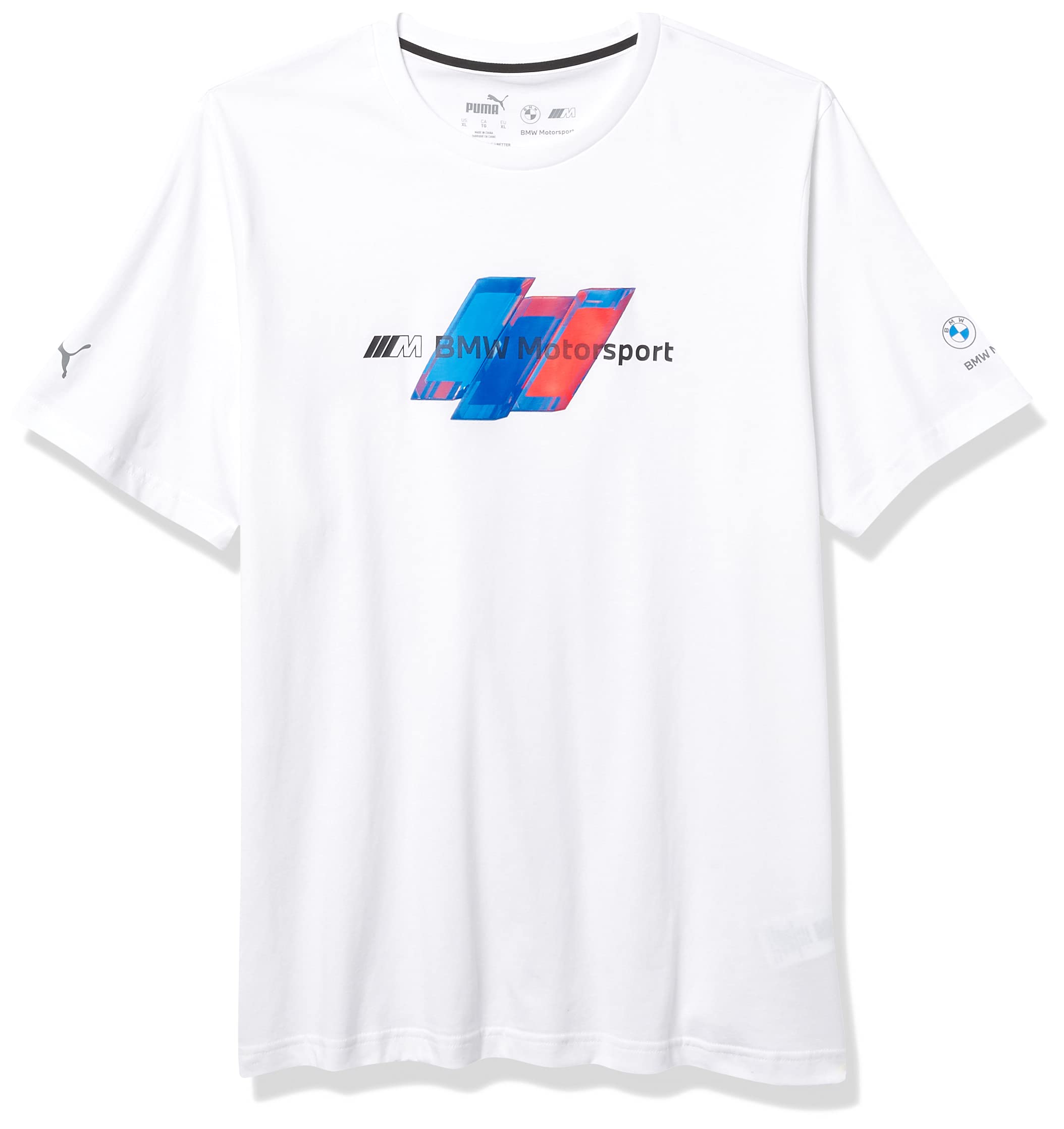 PUMA Men's Standard BMW MMS Logo Tee White, Medium