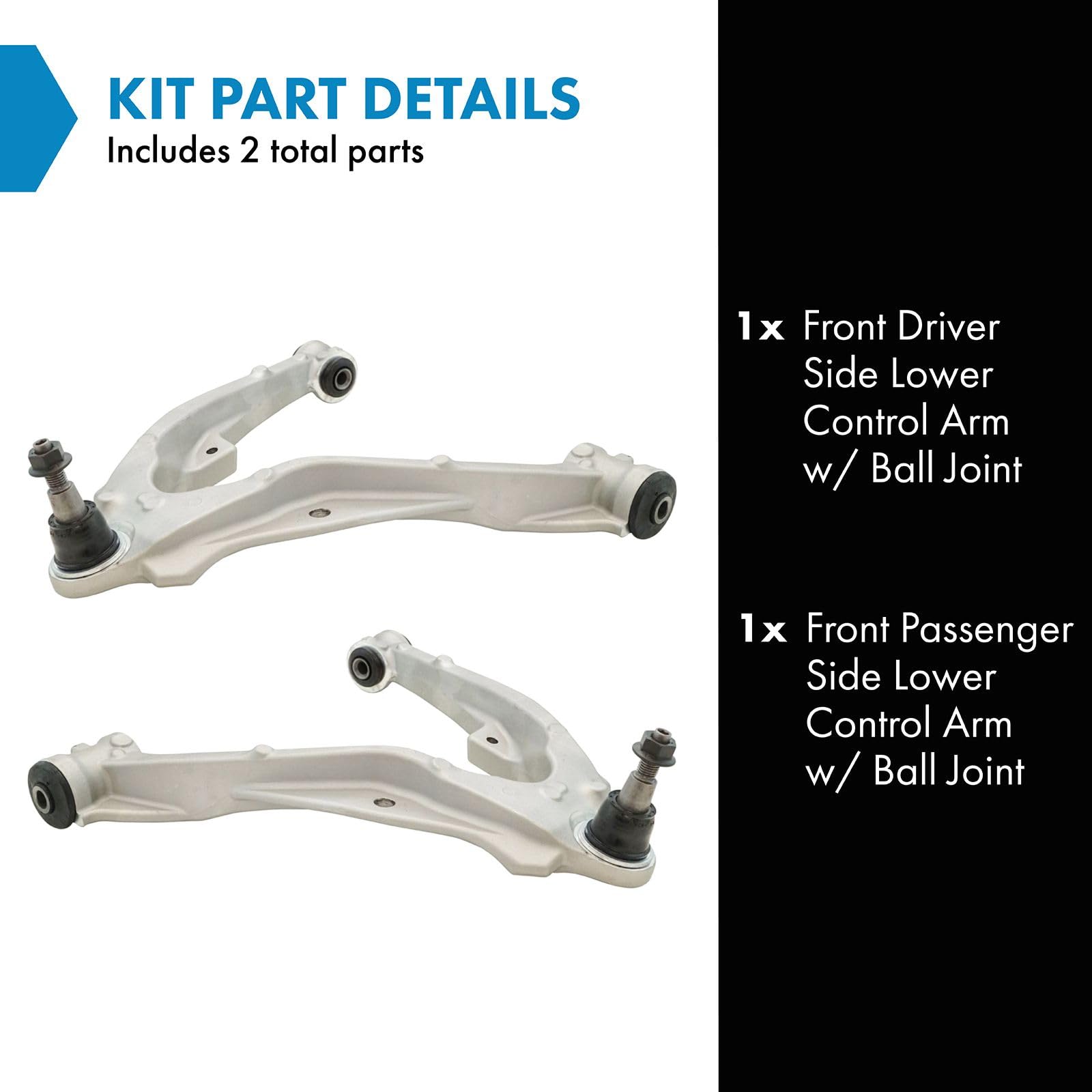 Trq Front Lower Control Arm With Ball Joint Set Compatible With 2015-2016 Cadillac Escalade Escalade Esv 2014-2017 Chevrolet Sil