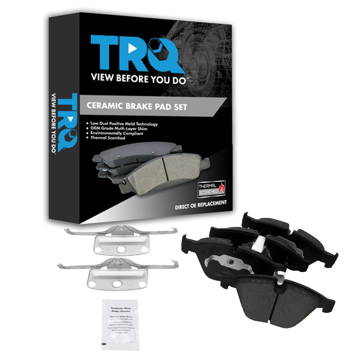TRQ Front Posi Ceramic Brake Pad Kit Set for BMW E60 E65 E66