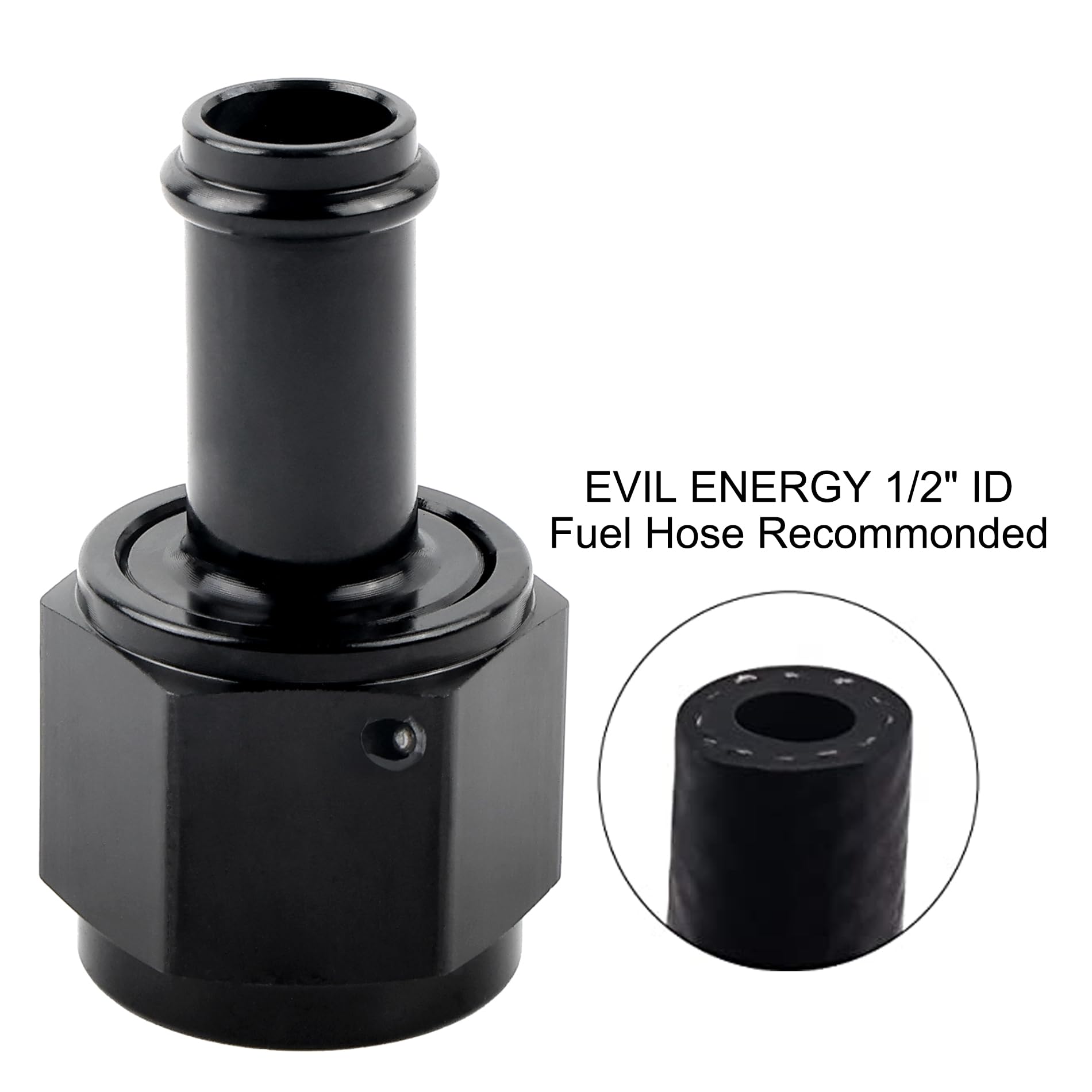 EVIL ENERGY 10AN Female to 1/2 '' Barb Hose Fitting Straight Swivel