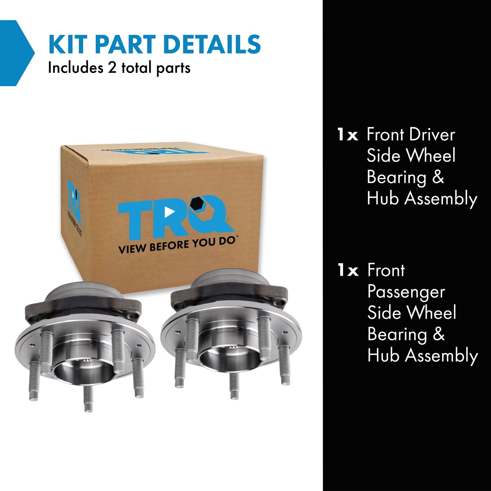 Trq 2Pc Front Wheel Bearing & Hub Assembly Pair For Chevy Equinix Gmc Terrain