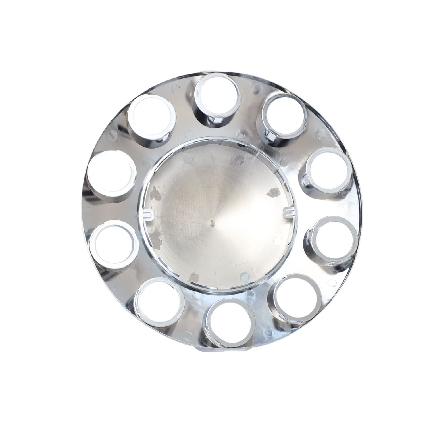 JIARU ABS Plastic Chromed Hubcaps Front and Rear Wheel Axle Cover Set with 33mm Thread-On Lug Nut Covers for Semi Trucks (Pointe