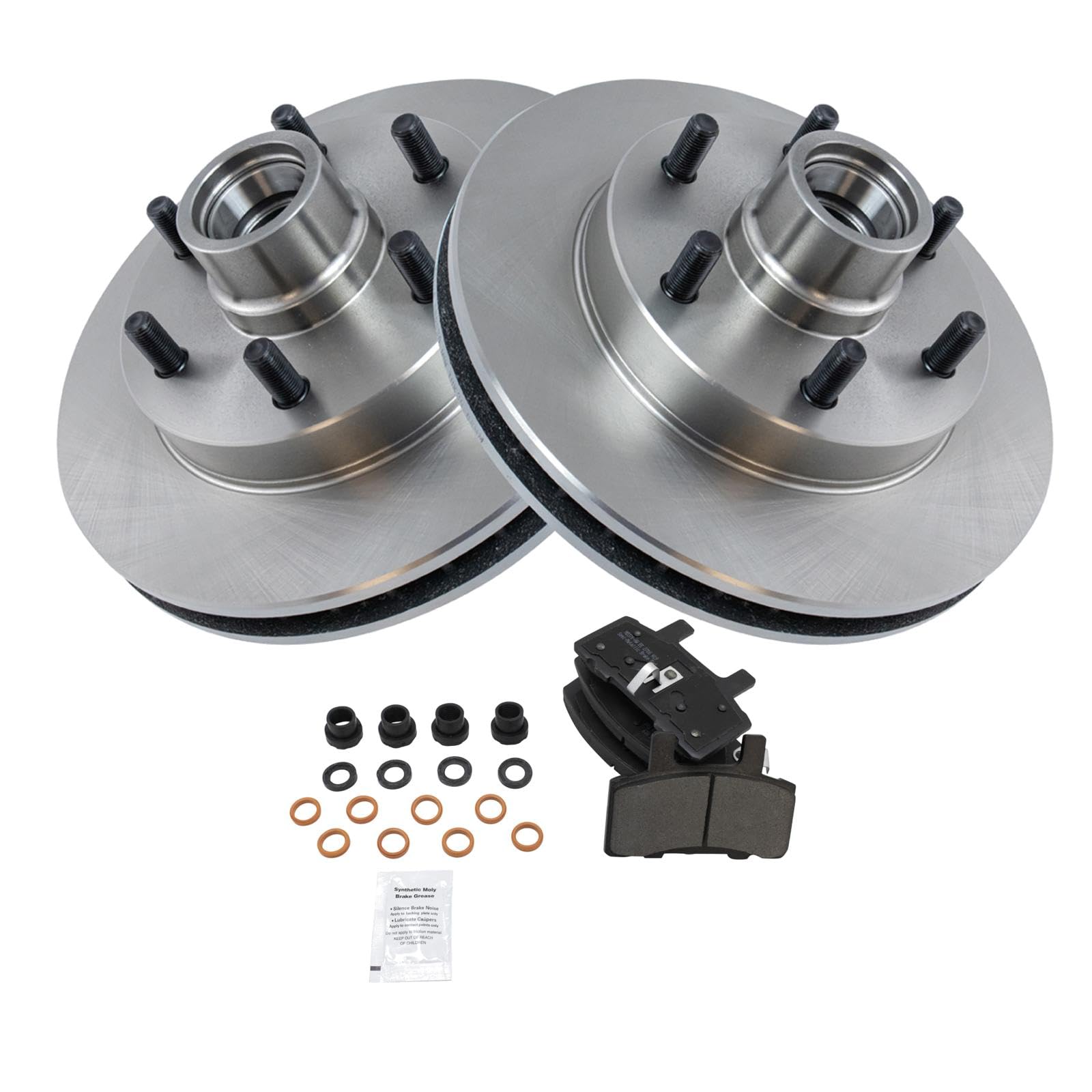 Trq Front Brake Pad & Rotor Kit Brake Pads Brake Rotor Semi-Metallic Compatible With 1996-2002 Gmc Savana 2500
