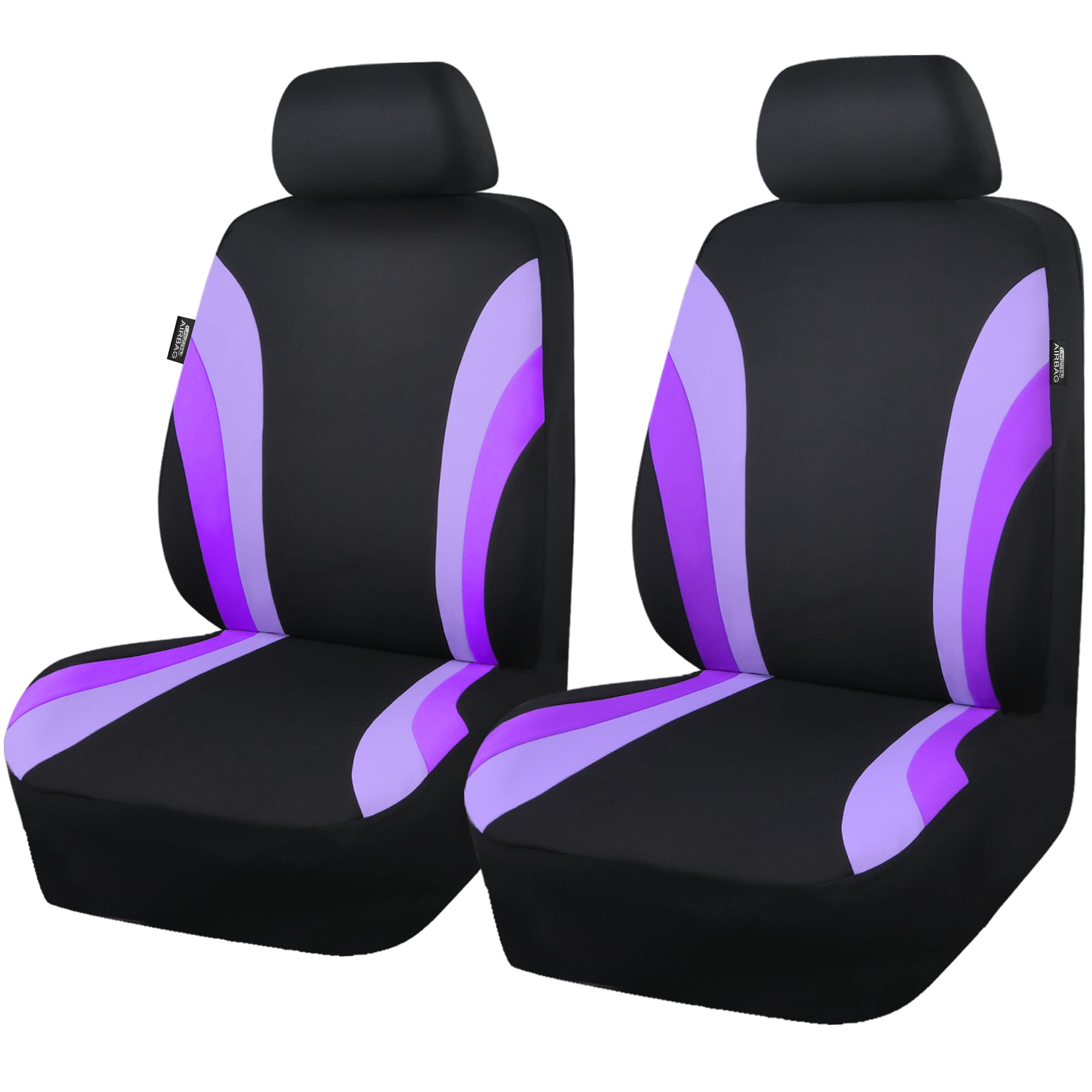 Car Pass Line Rider Sporty Front Seat Covers,Purple Car Seat Covers Two Front Seats Only For Cute Women Girl, Airbag Compatible,