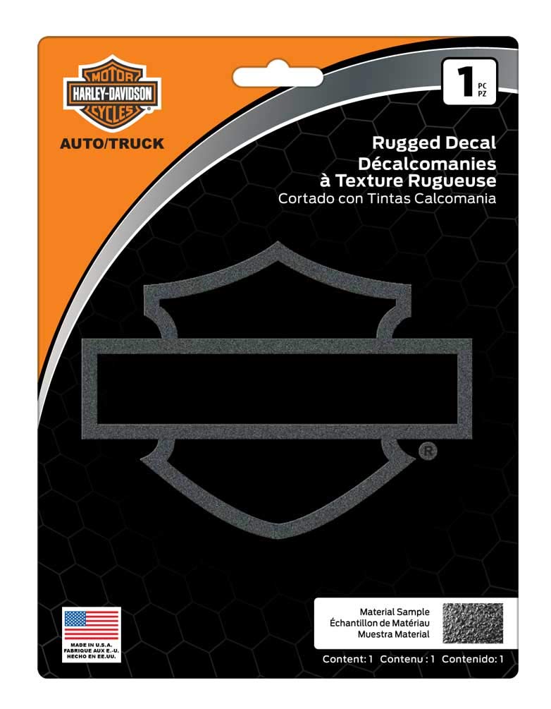 Harley-Davidson Rugged Textured Bar & Shield Logo Decal - Black - 5 X 4 In.