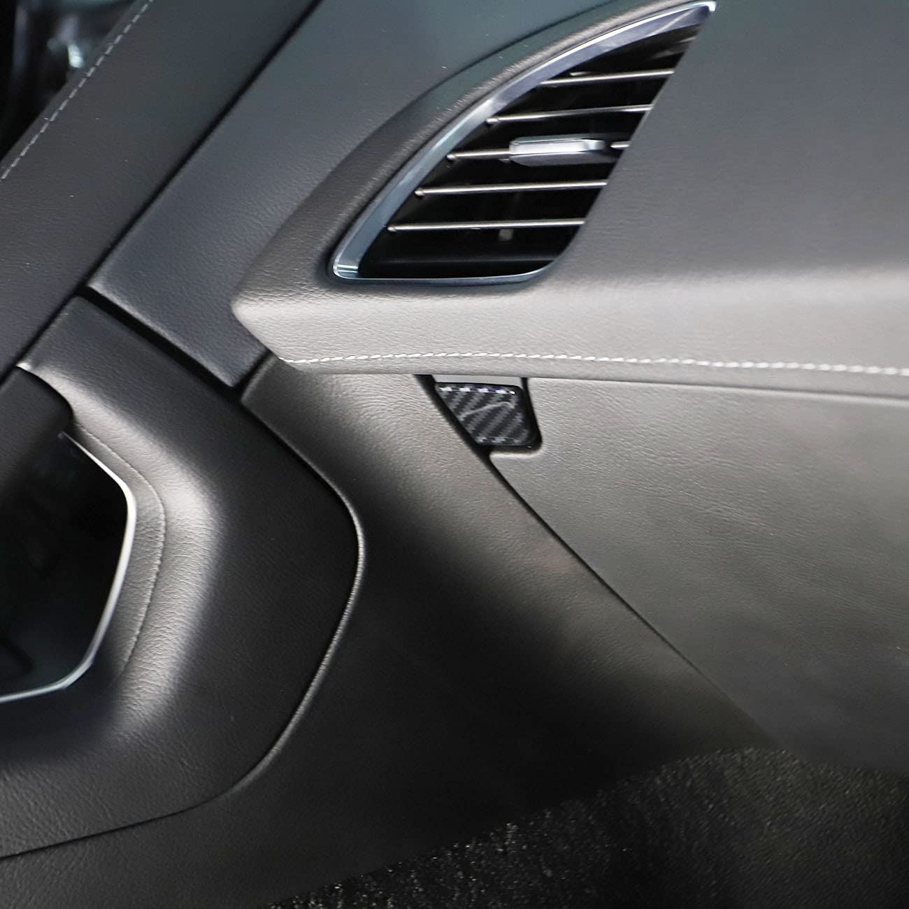 Korlot Carbon Fiber Glove Box Handle Switch Cover Trim For Chevrolet Corvette C7 2014-2019