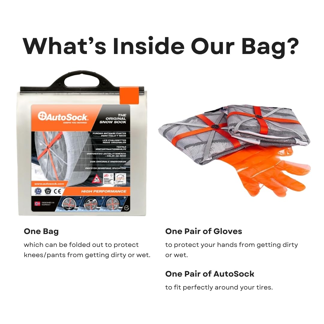 Autosock For Passenger Vehicles Hp540, Snow Socks For Tires, Pack Of 2