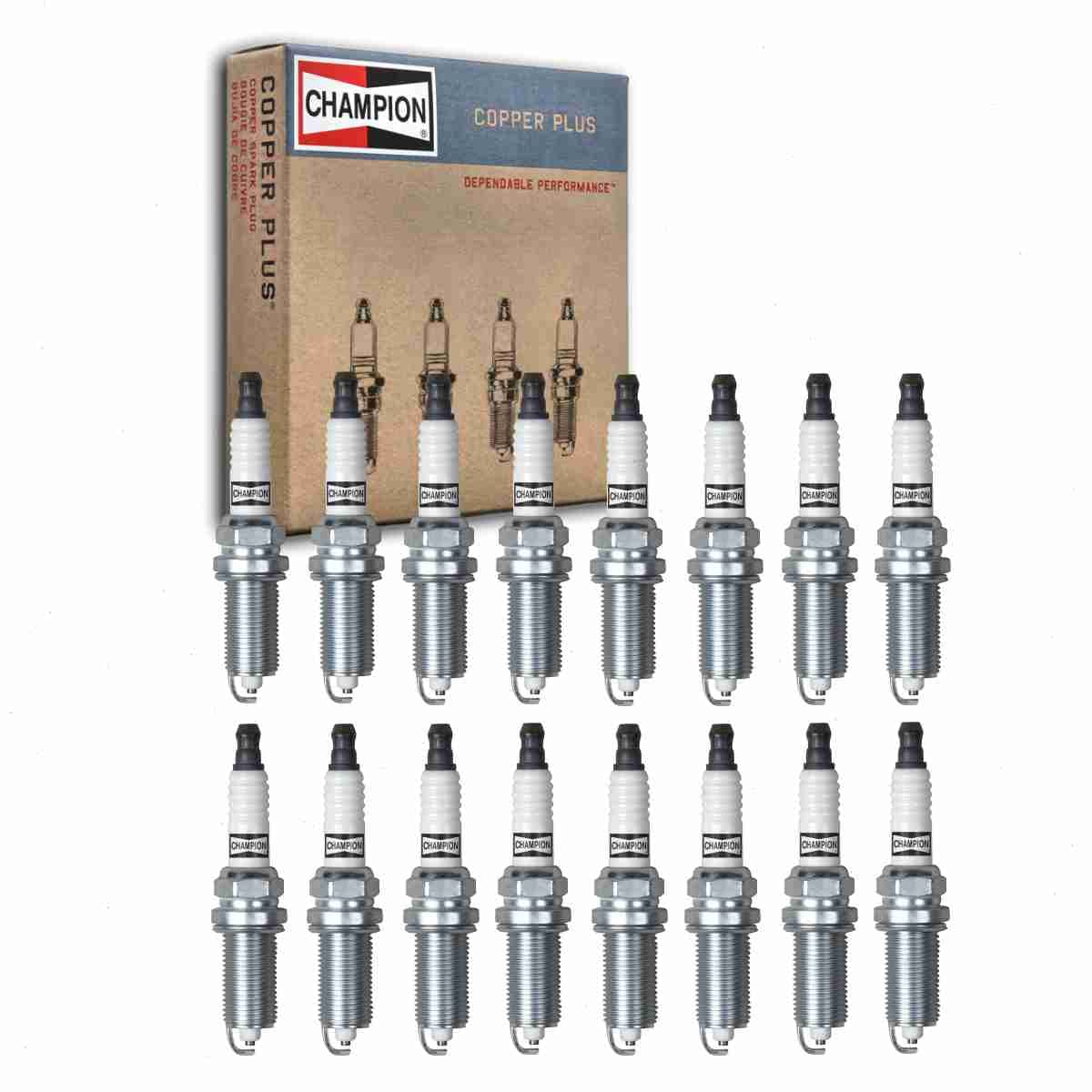 16 pc Champion Copper Plus Spark Plugs compatible with Dodge Challenger 5.7L V8 2009-2019