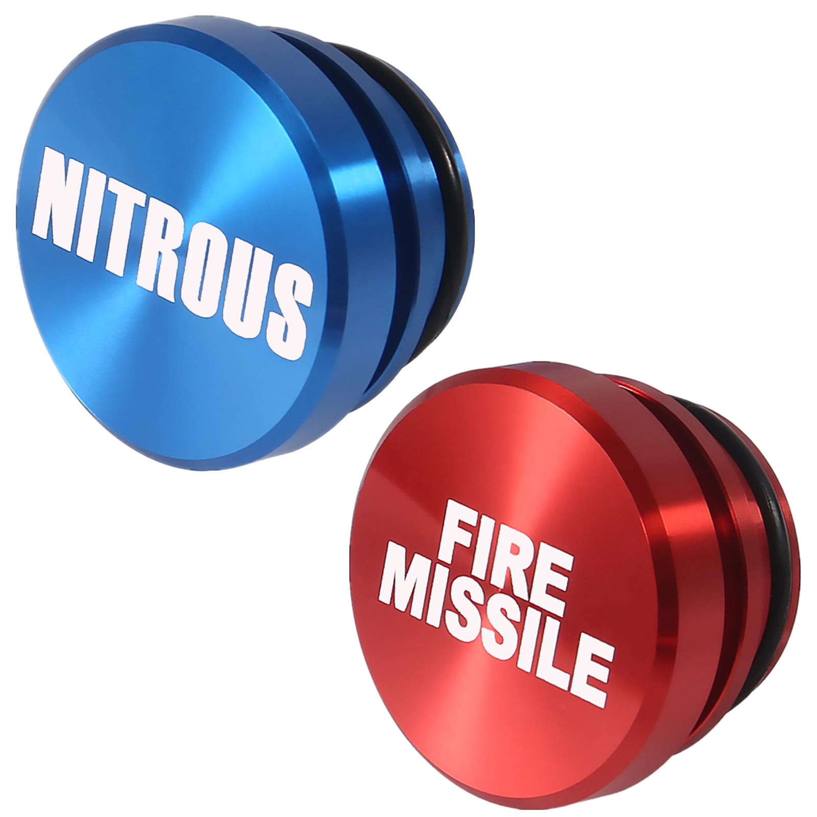 Melife 2Pcs Car Cigarette Lighter Cover, Aluminum Dustproof Fire Missile Nitrous Button, 12V Universal Replacement Socket Cover