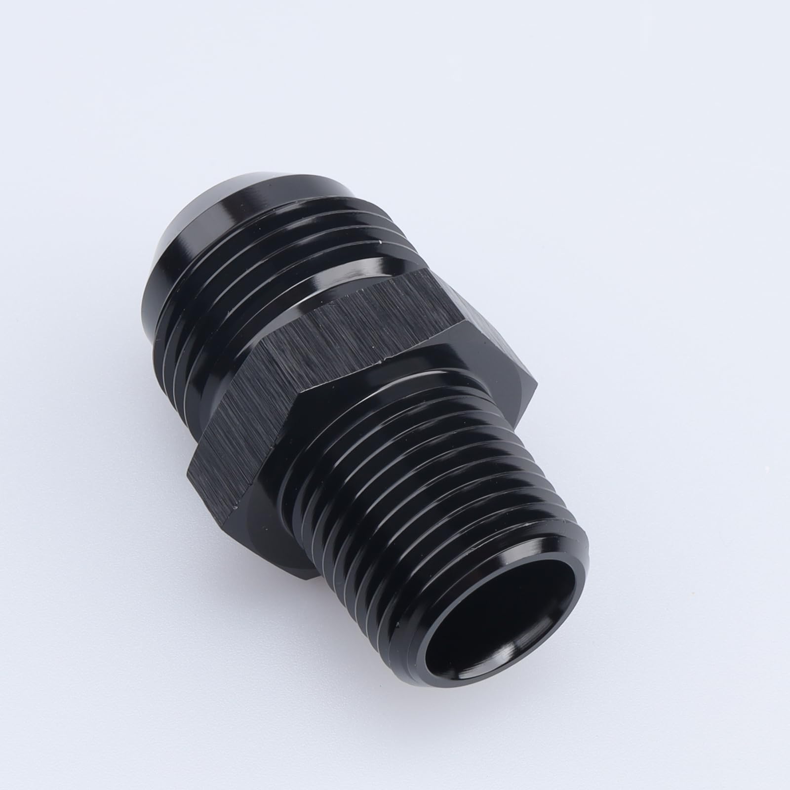 Ac Performance Male 3/8'' Npt To -10 An Flare Adapter Straight Aluminum Black